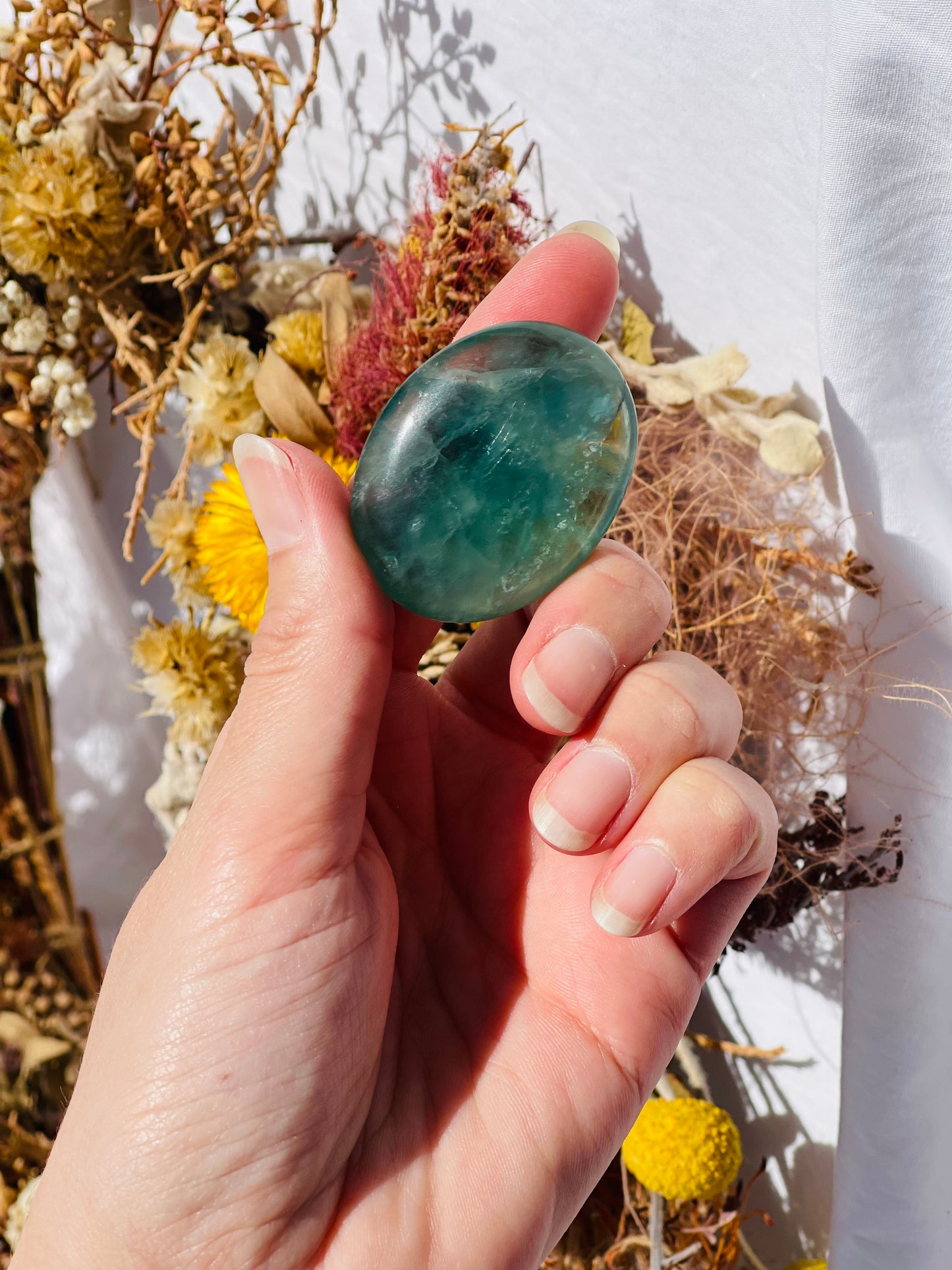 Green Fluorite Mini Palmstone