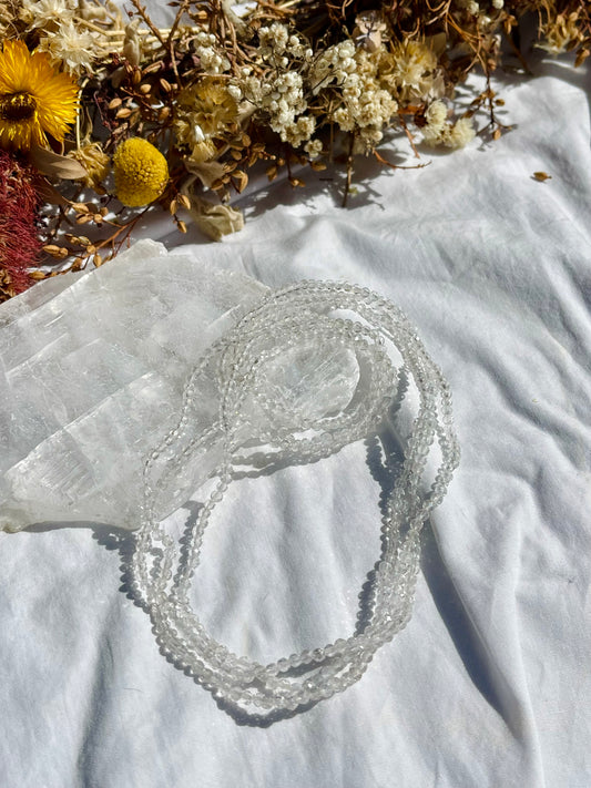 Clear Quartz Facet Wrap Bracelet