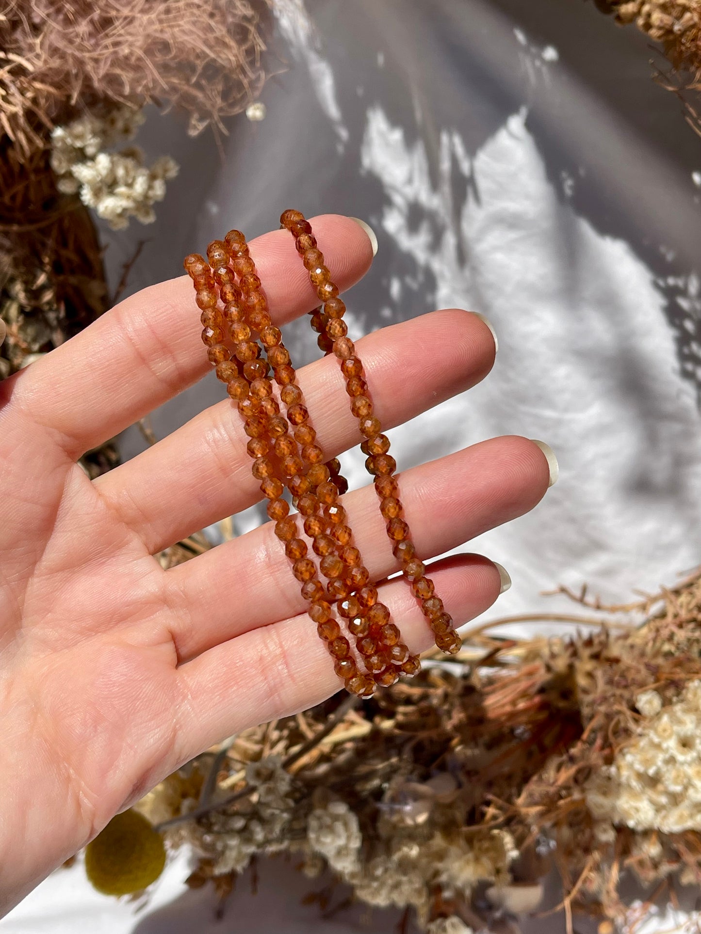 Orange Garnet Facet Bracelet
