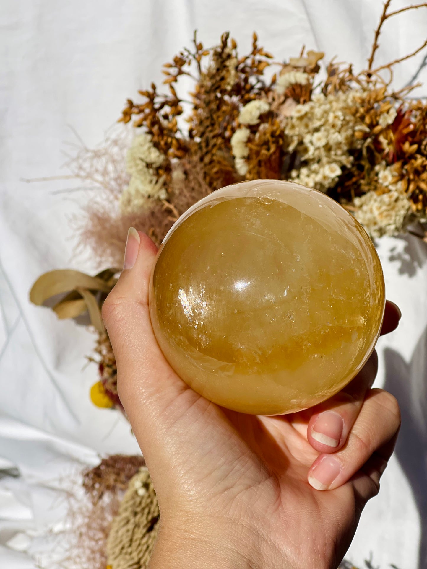 Honey Calcite Sphere C