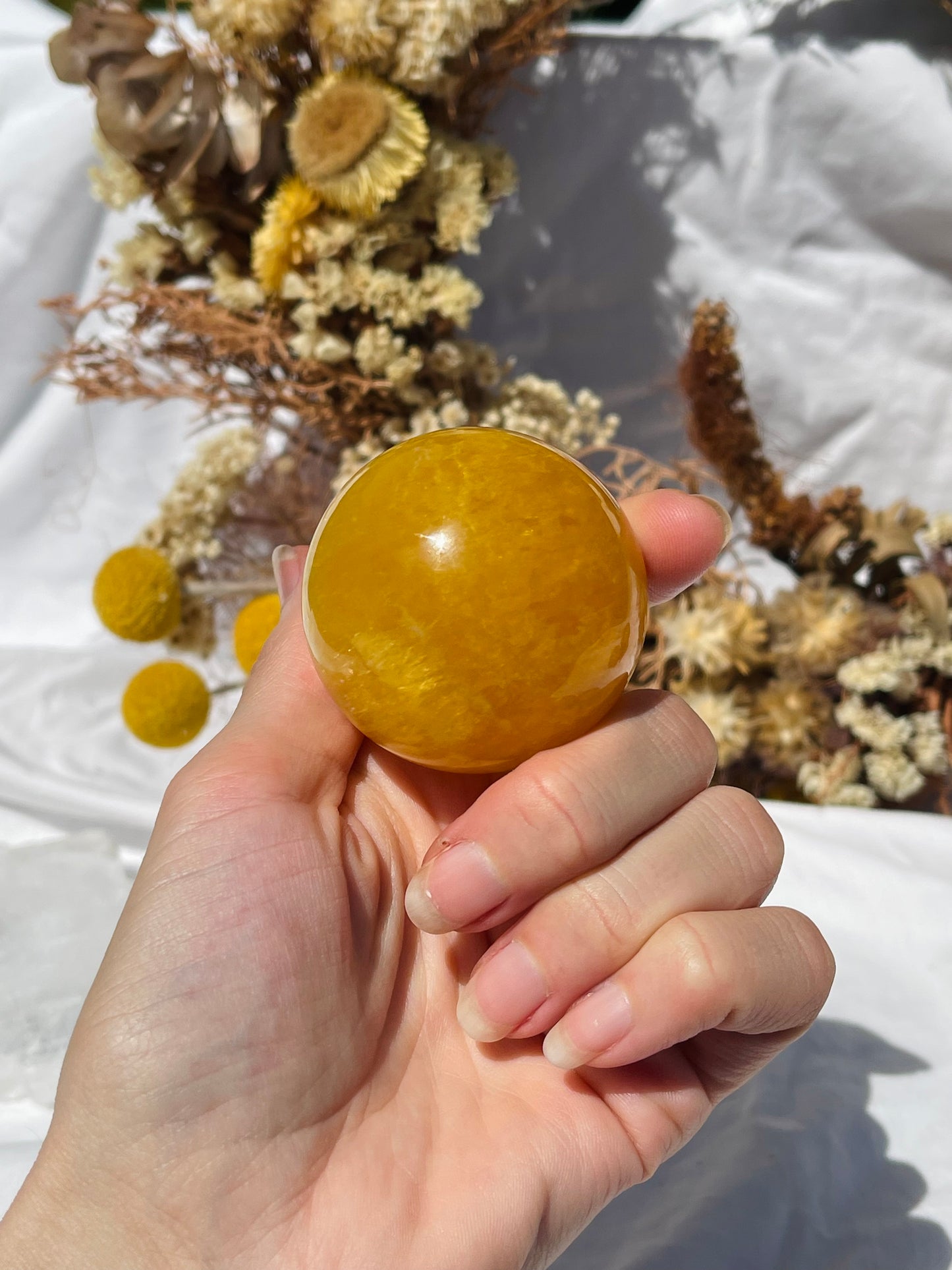 Yellow Fluorite Sphere