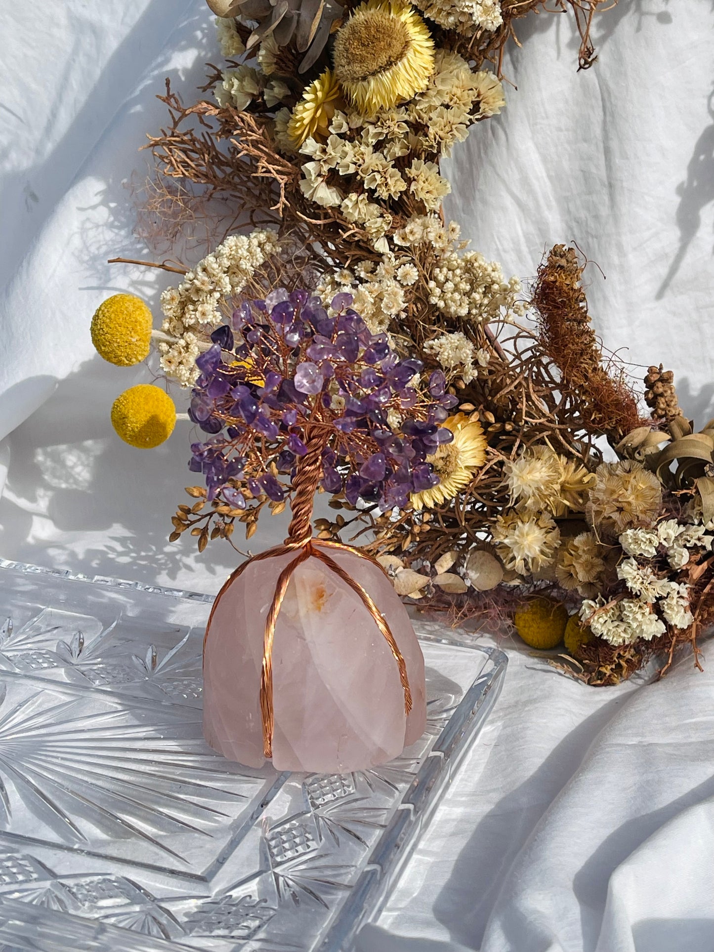 Amethyst | Rose Quartz Tree #1