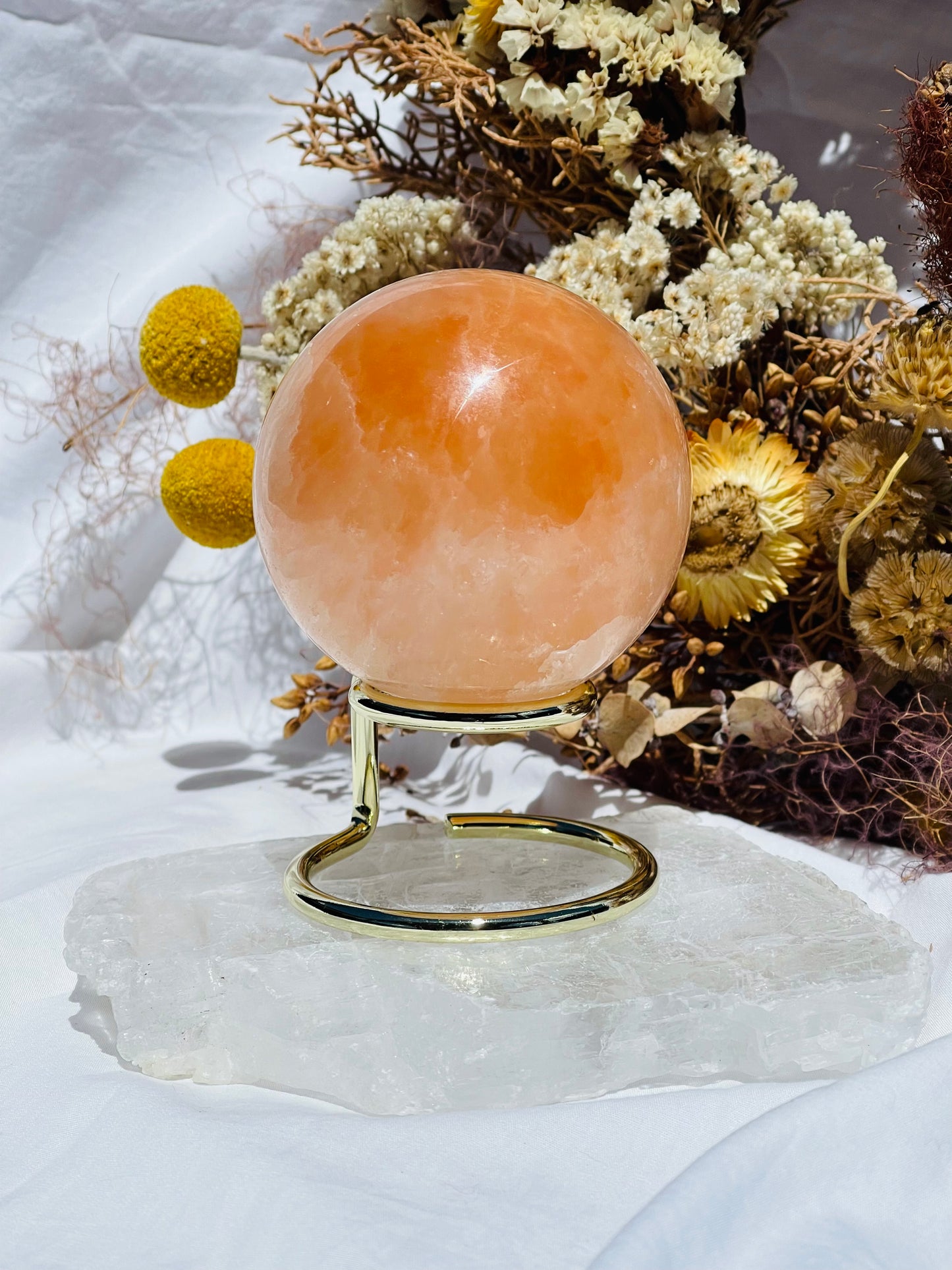 Orange Selenite Sphere