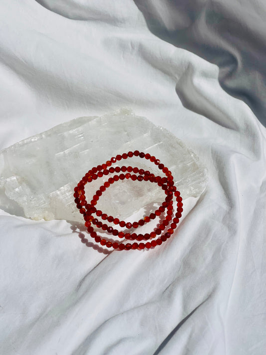 Carnelian Facet Bracelet | 4mm