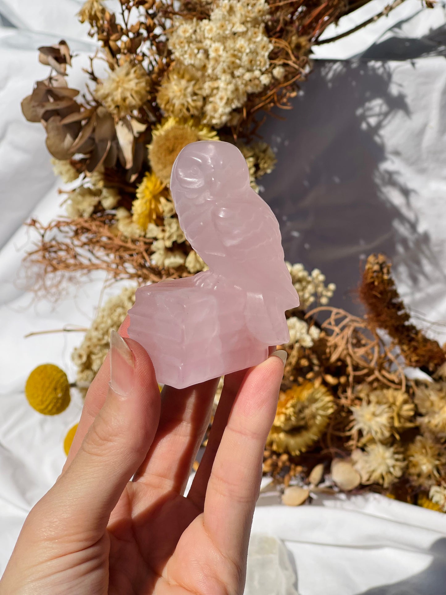 Rose Quartz Owl