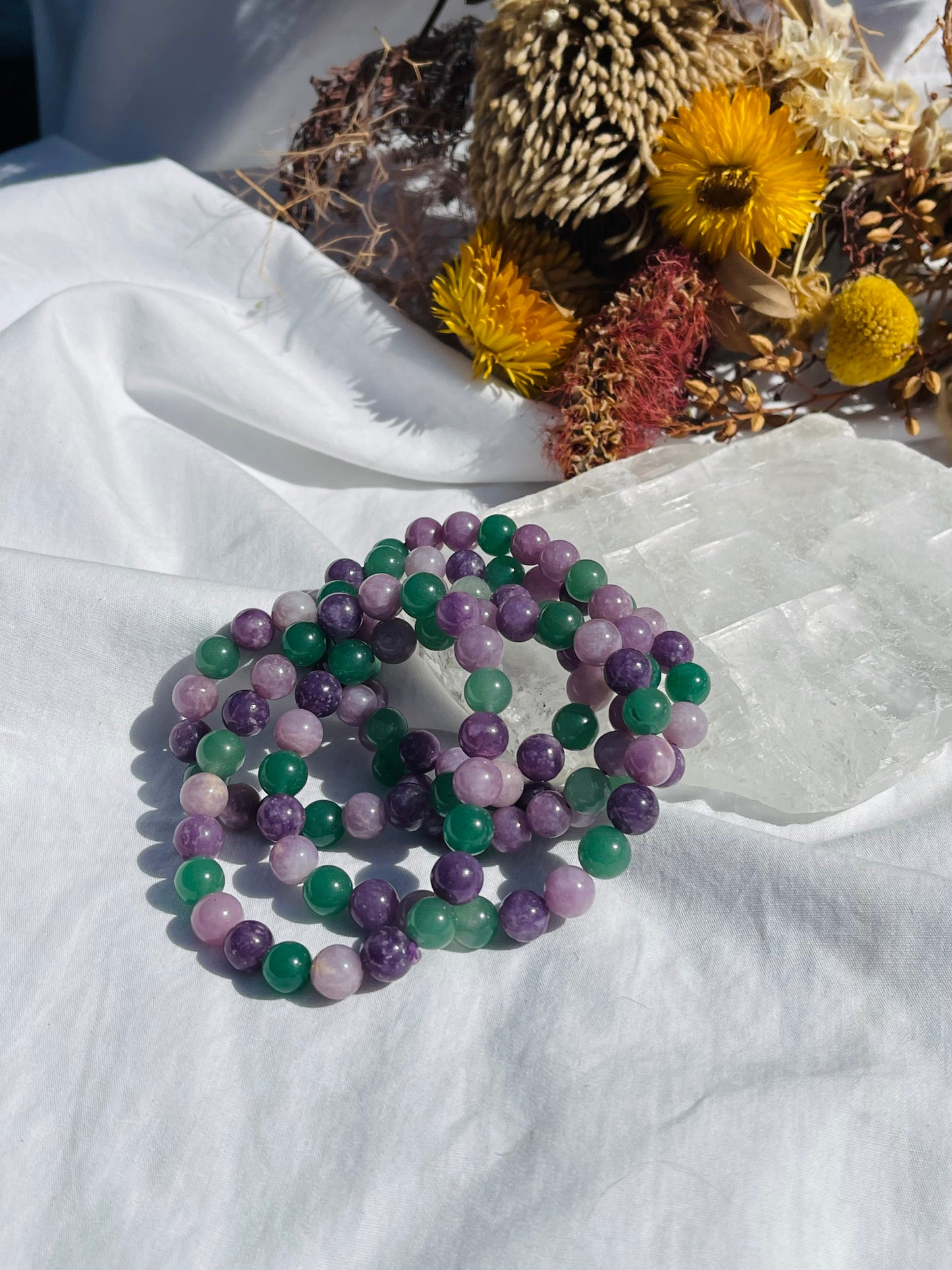 Mixed Lepidolite | Green Aventurine bracelet
