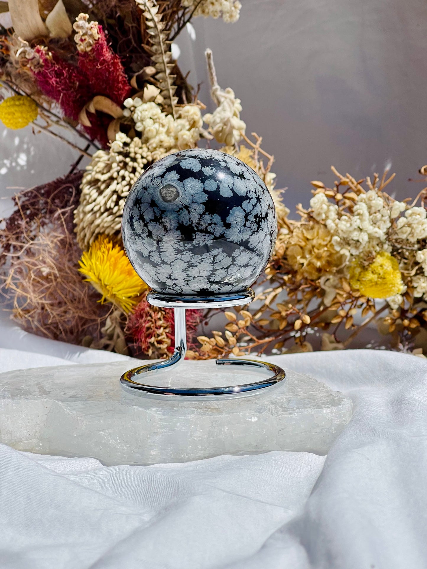Snowflake Obsidian Sphere #2