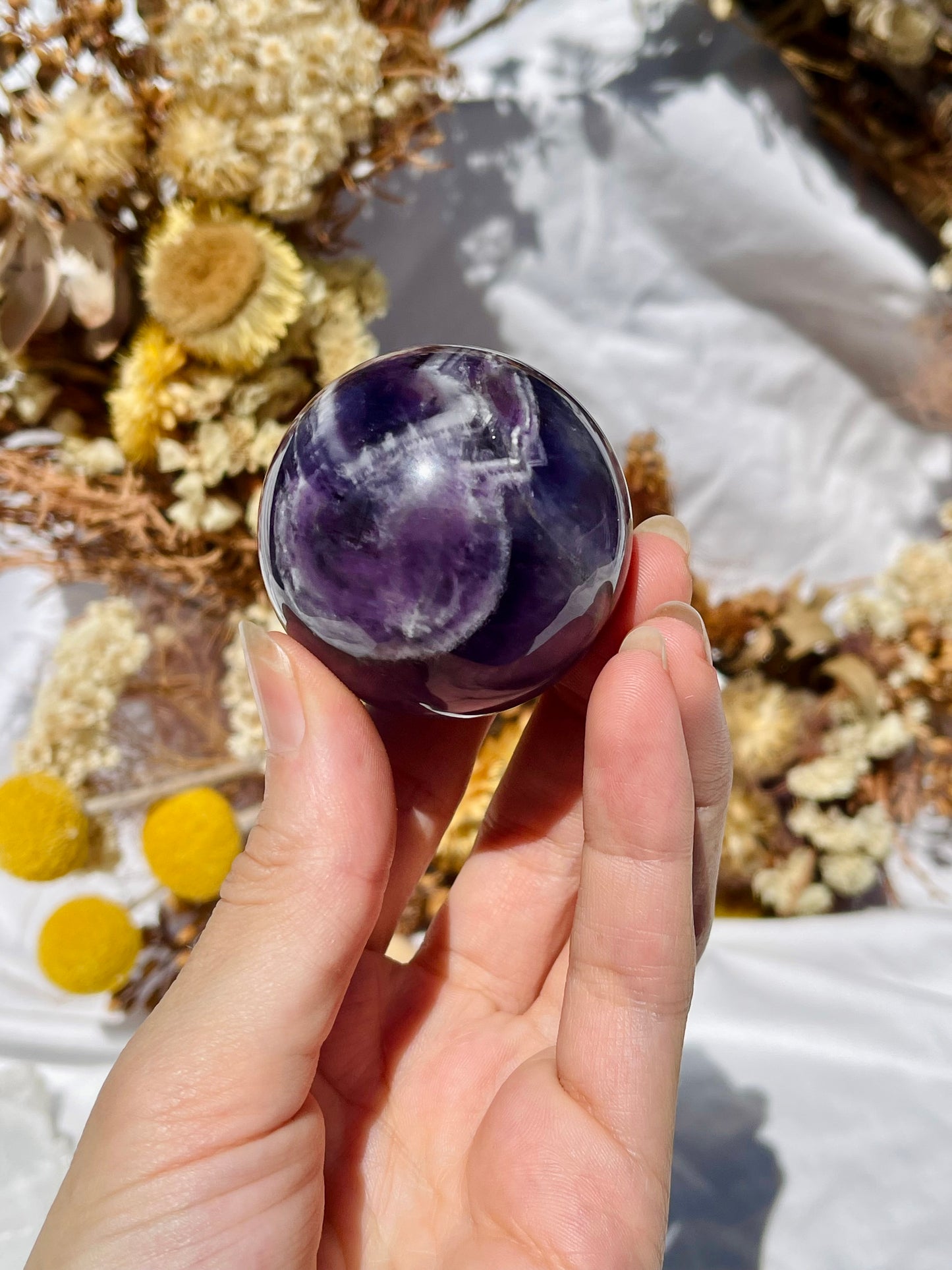 Chevron Amethyst Sphere