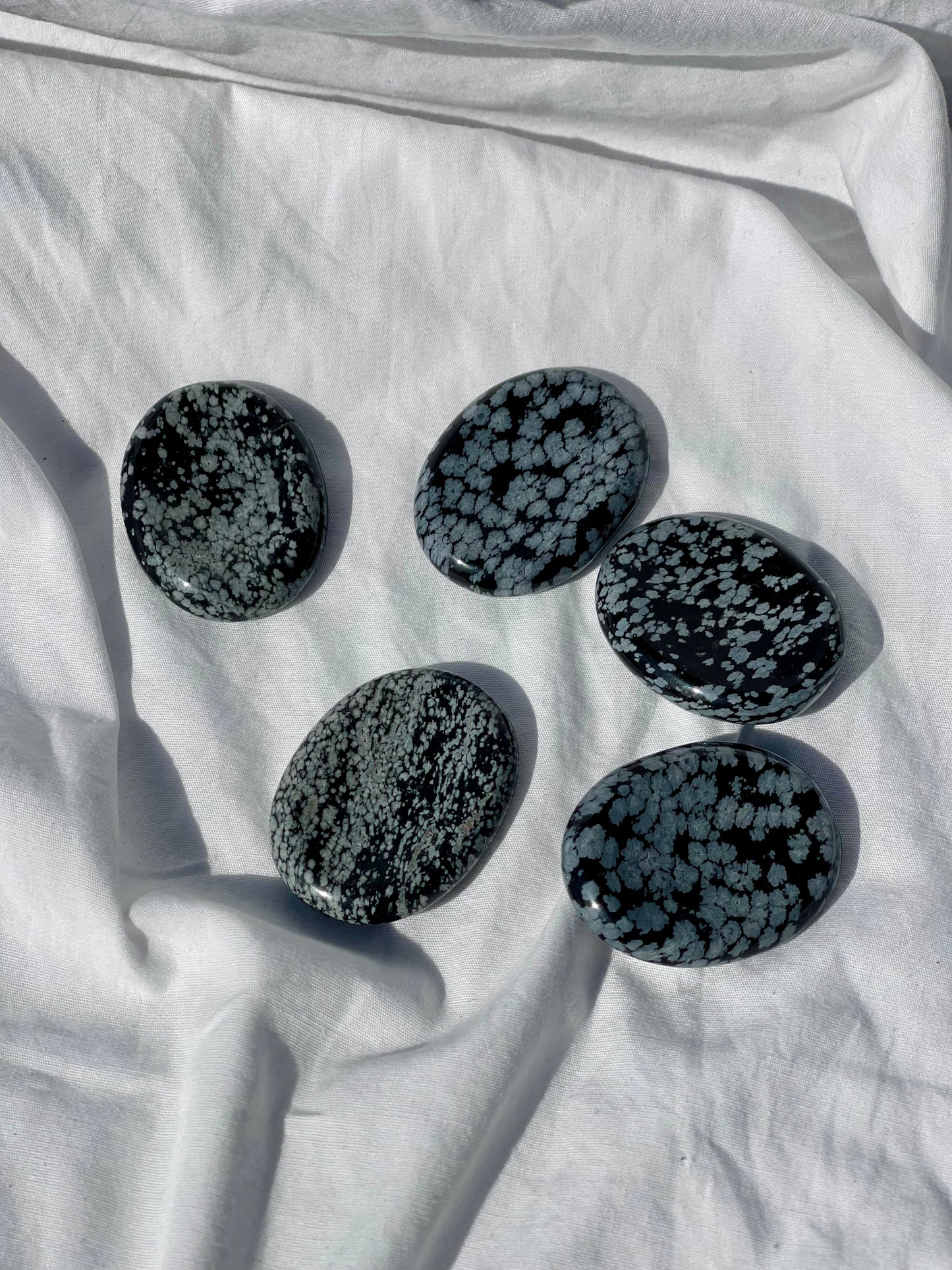 Snowflake Obsidian Worry Stone