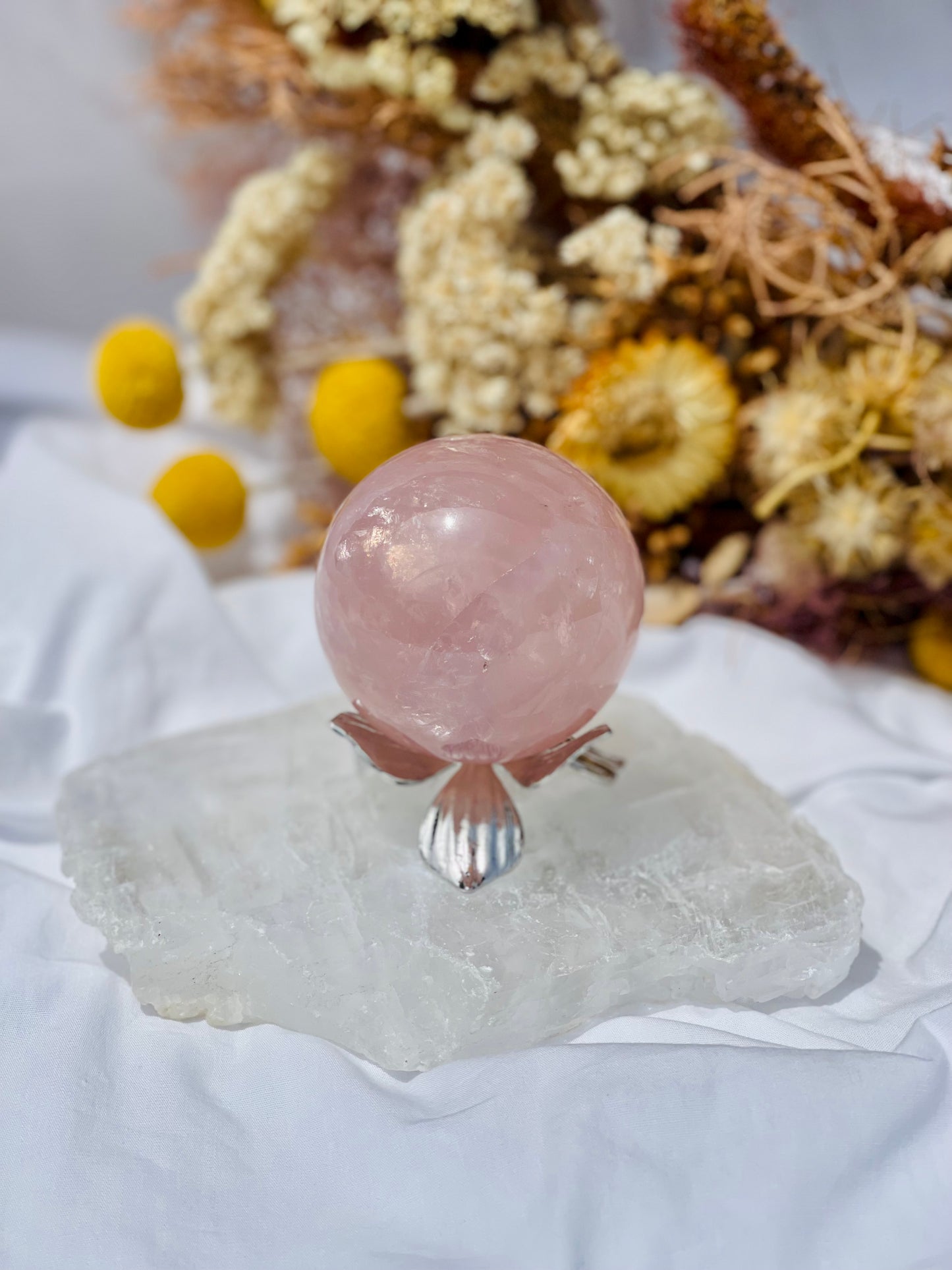 Star Rose Quartz Sphere