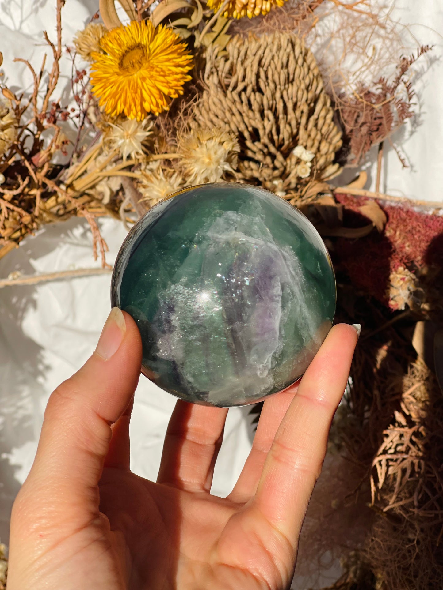 Rainbow Fluorite Sphere