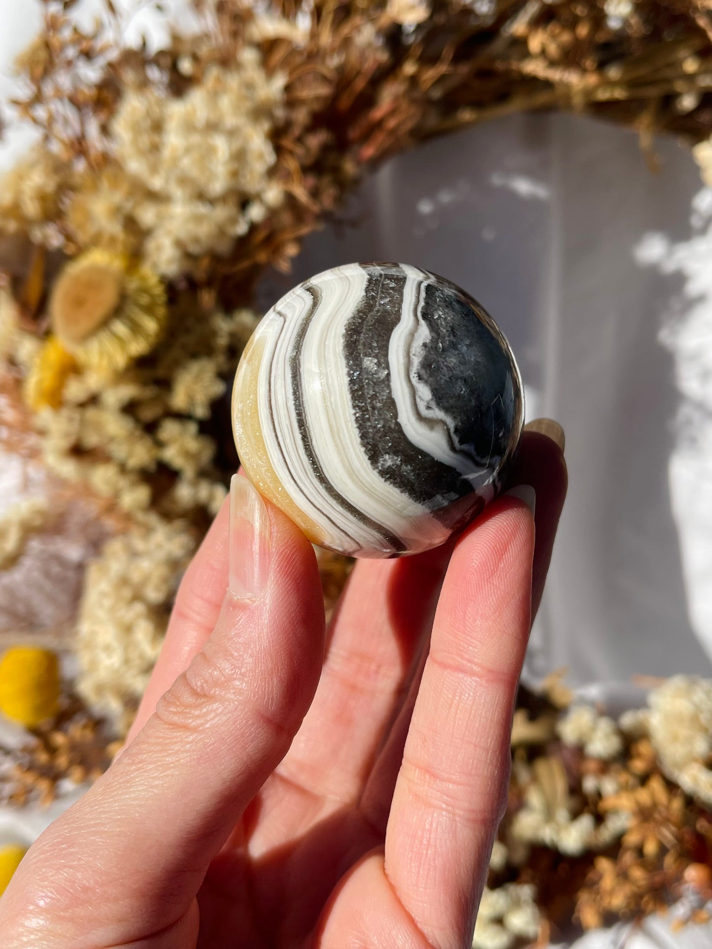 Yellow Zebra Calcite Sphere #2