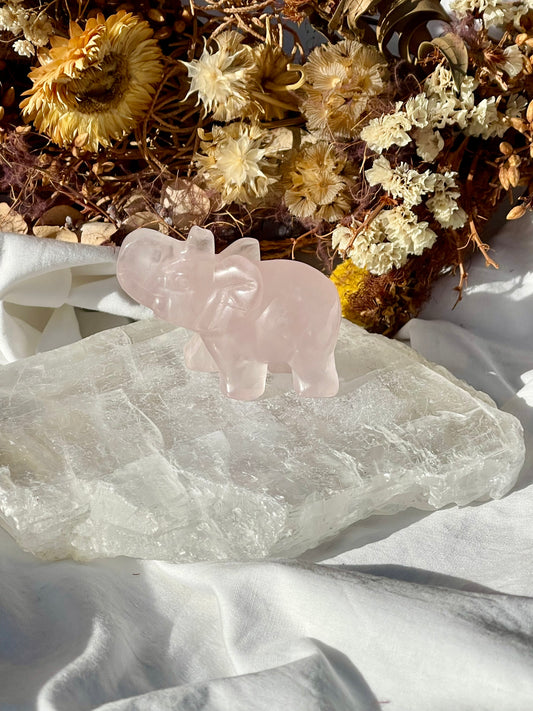 Rose Quartz Elephant