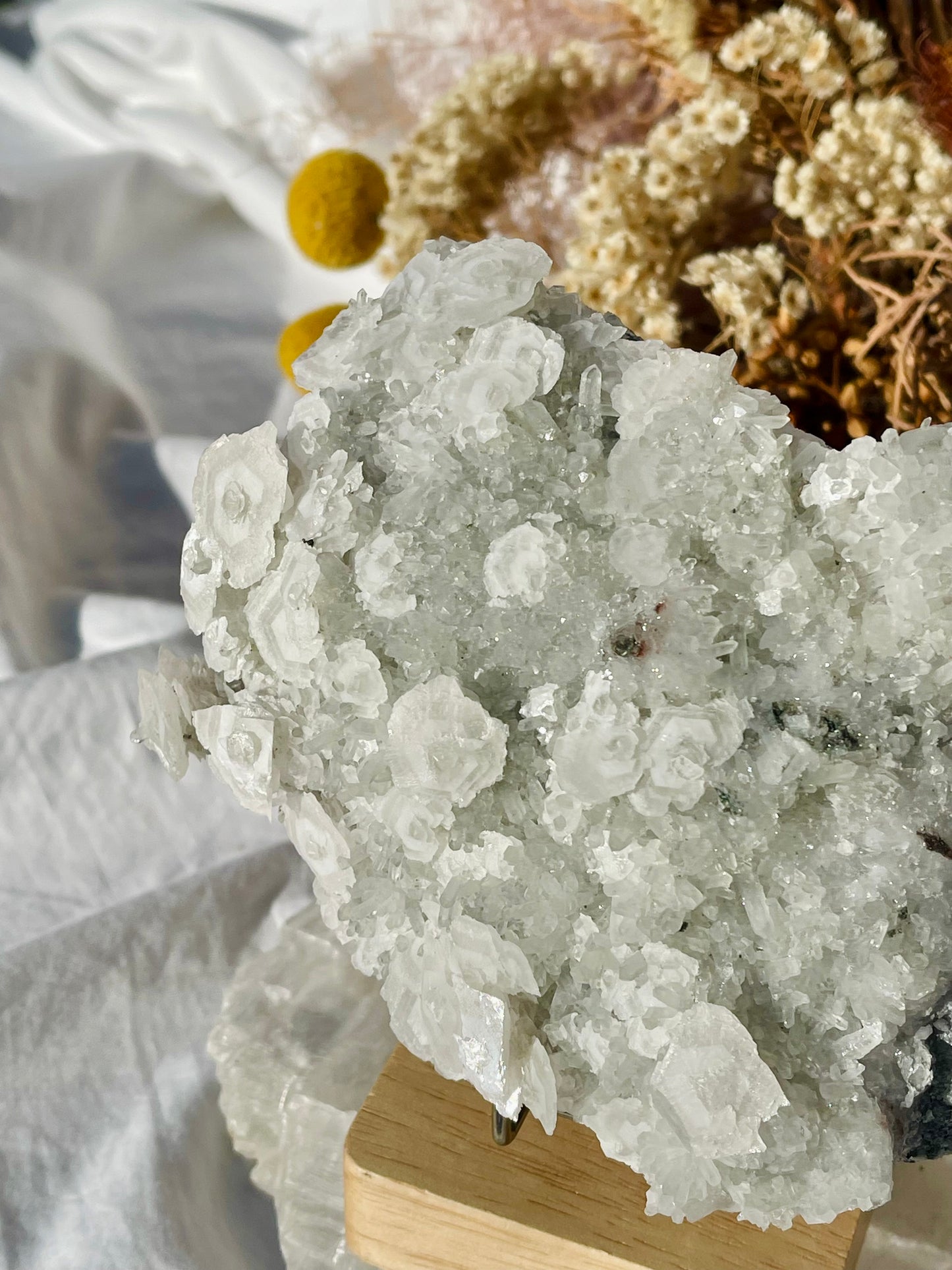 Pagoda Calcite With Quartz Cluster