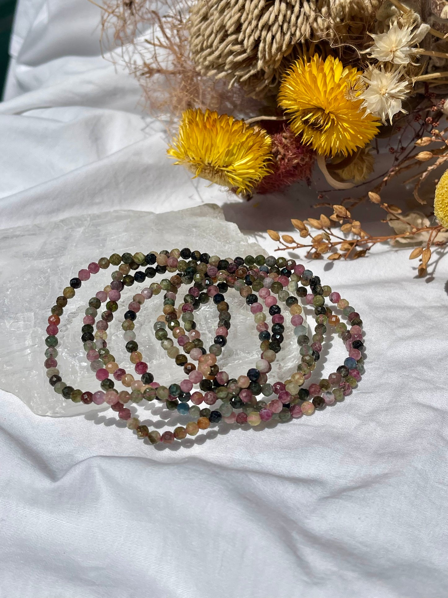 Watermelon Tourmaline Facet Bracelet