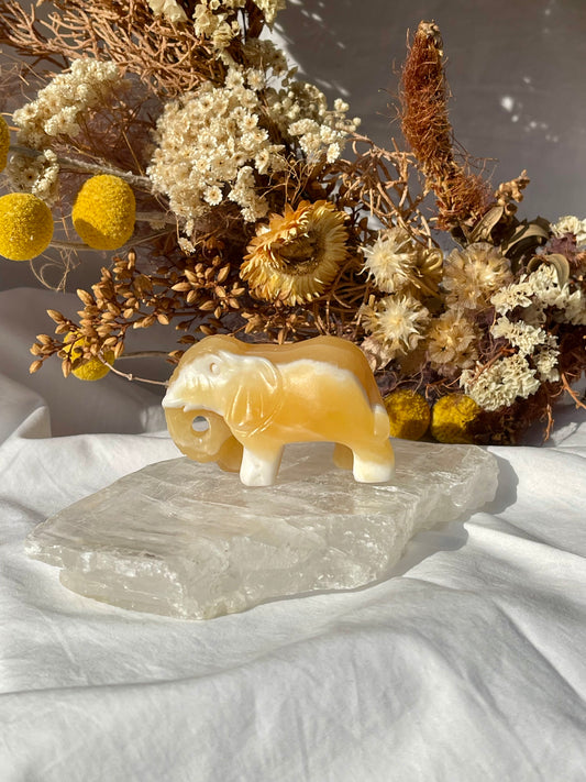 Orange Calcite Elephant #2