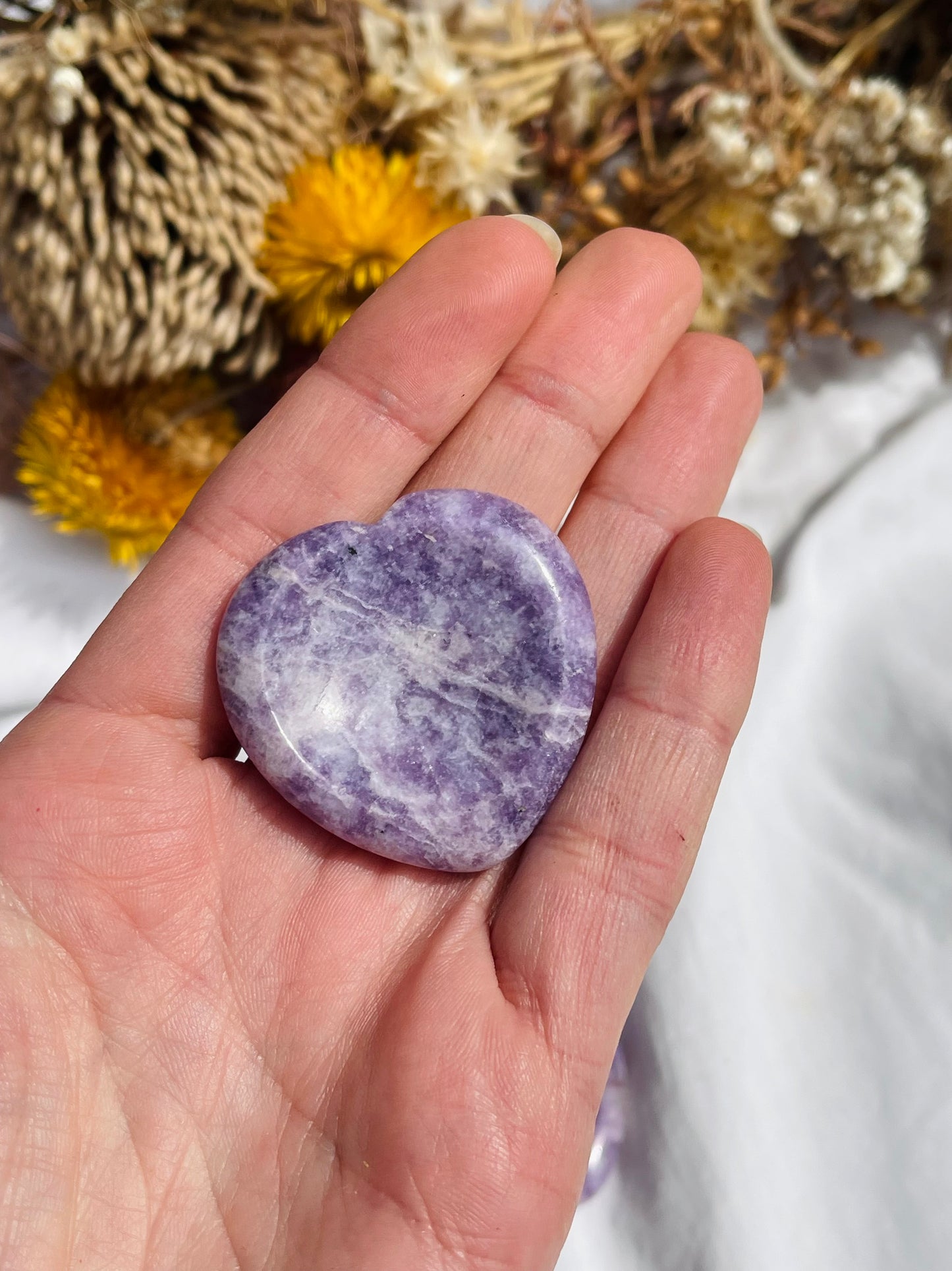 Lepidolite Heart Worry Stone