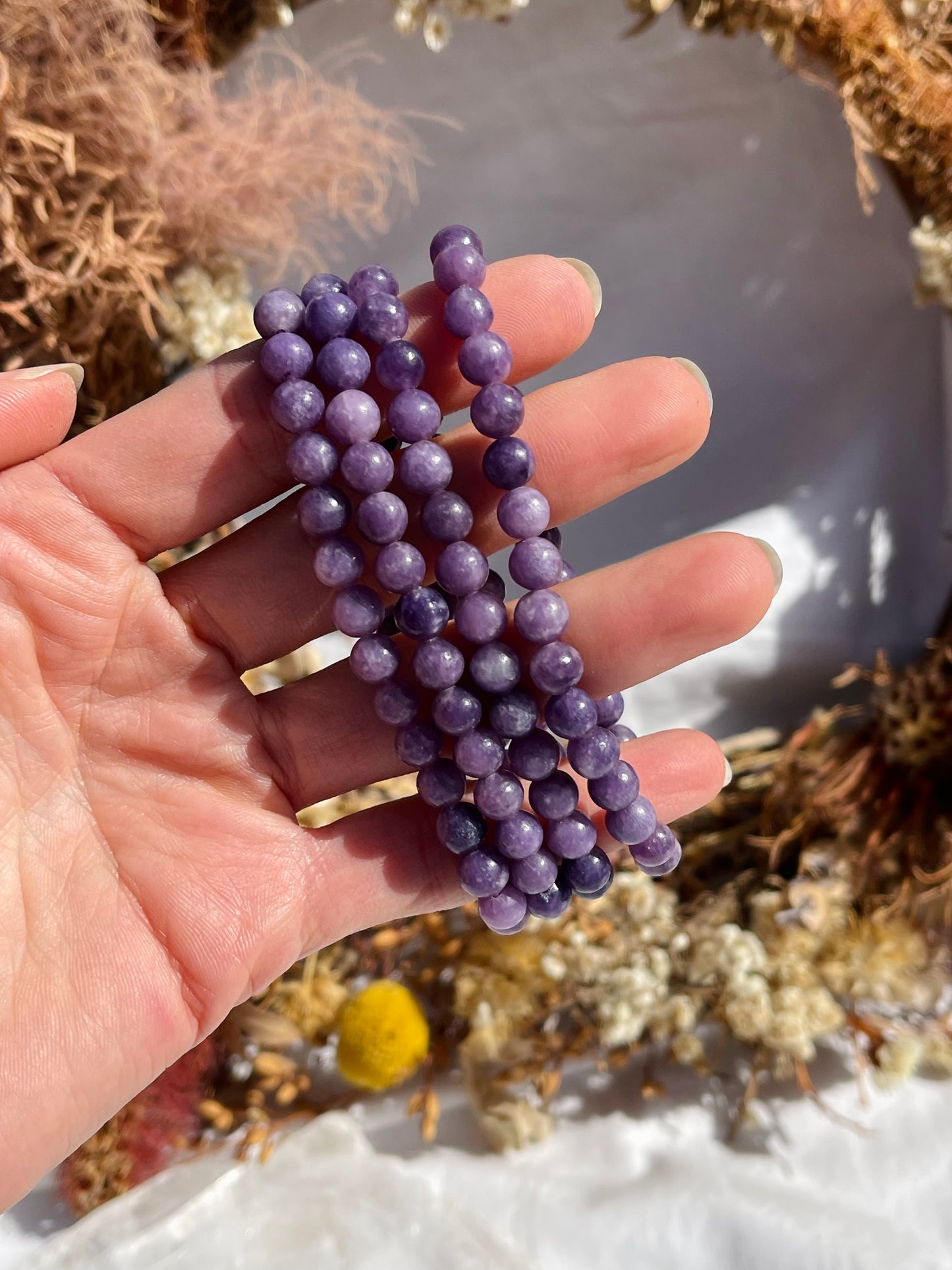 Dark Lepidolite Bracelet | 6mm