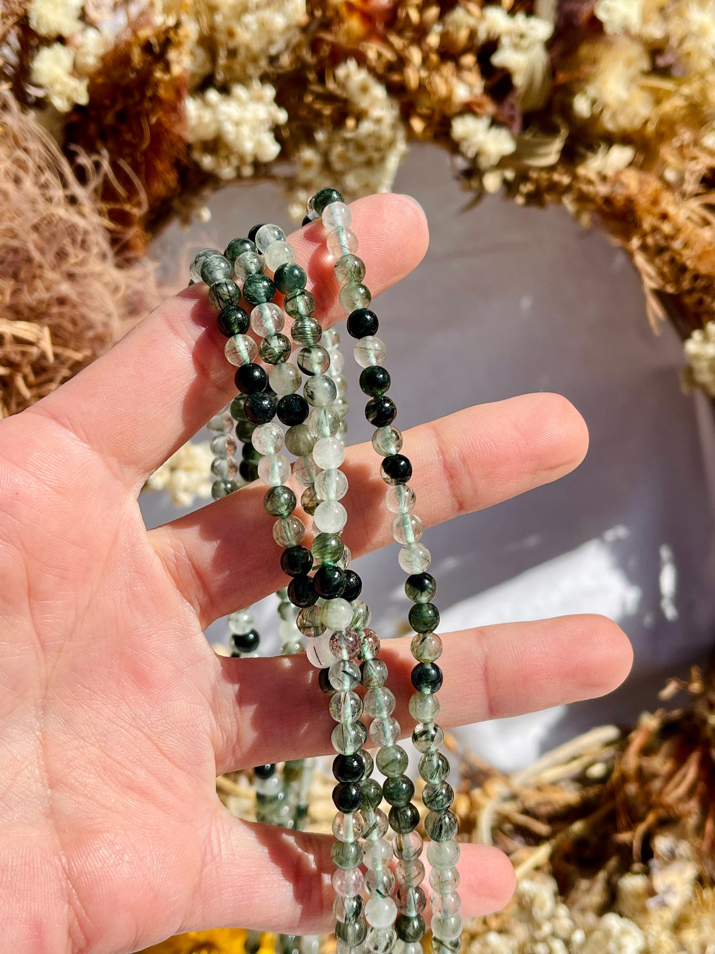 Green Tourmalated Quartz Wrap Bracelet