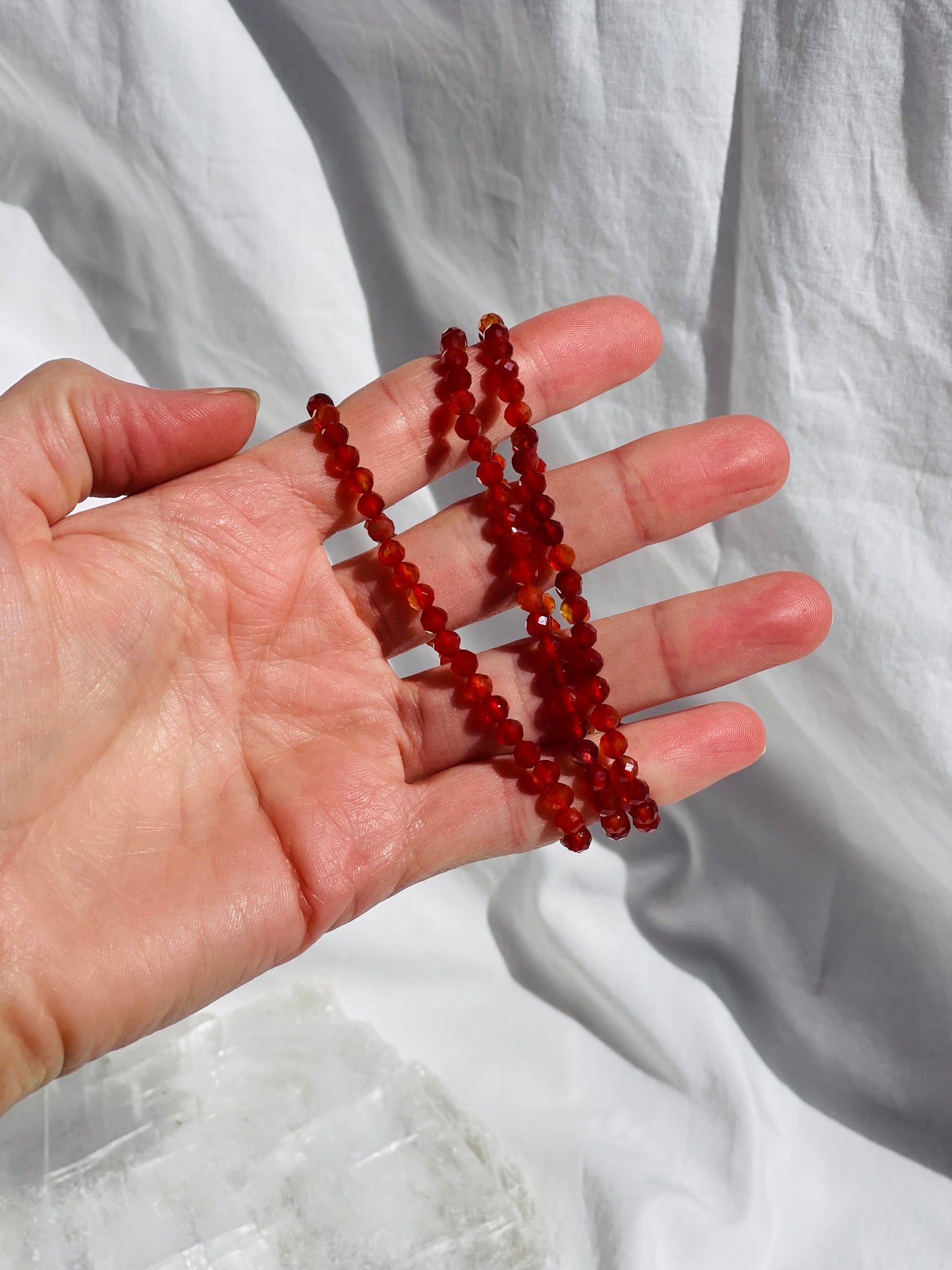 Carnelian Facet Bracelet | 4mm