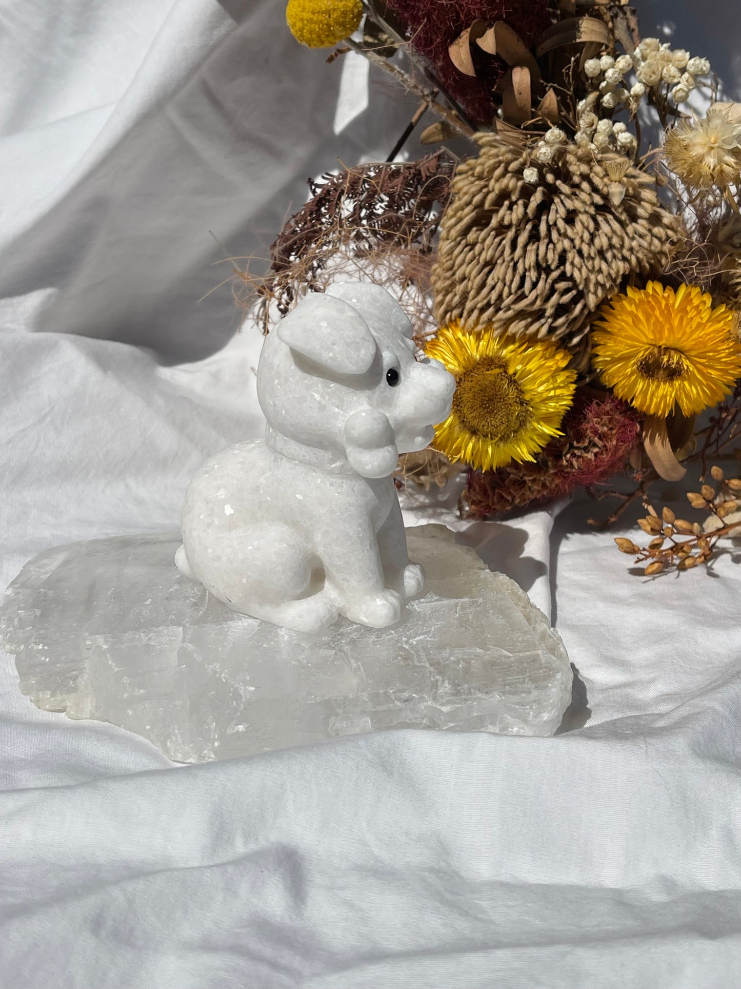 White Jade Dog With Bone