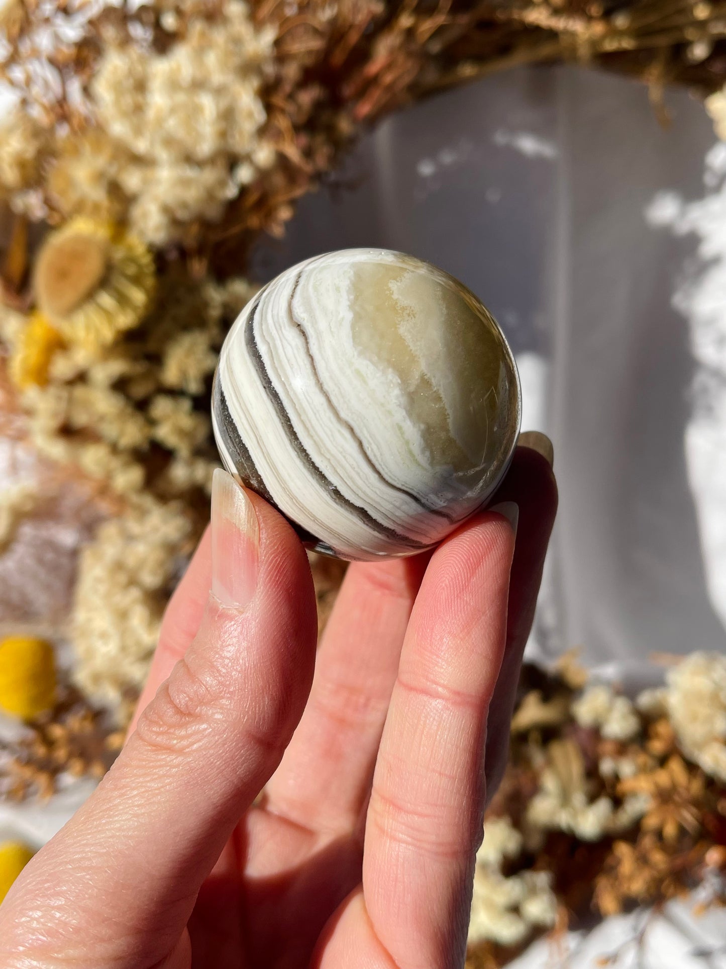 Yellow Zebra Calcite Sphere #2
