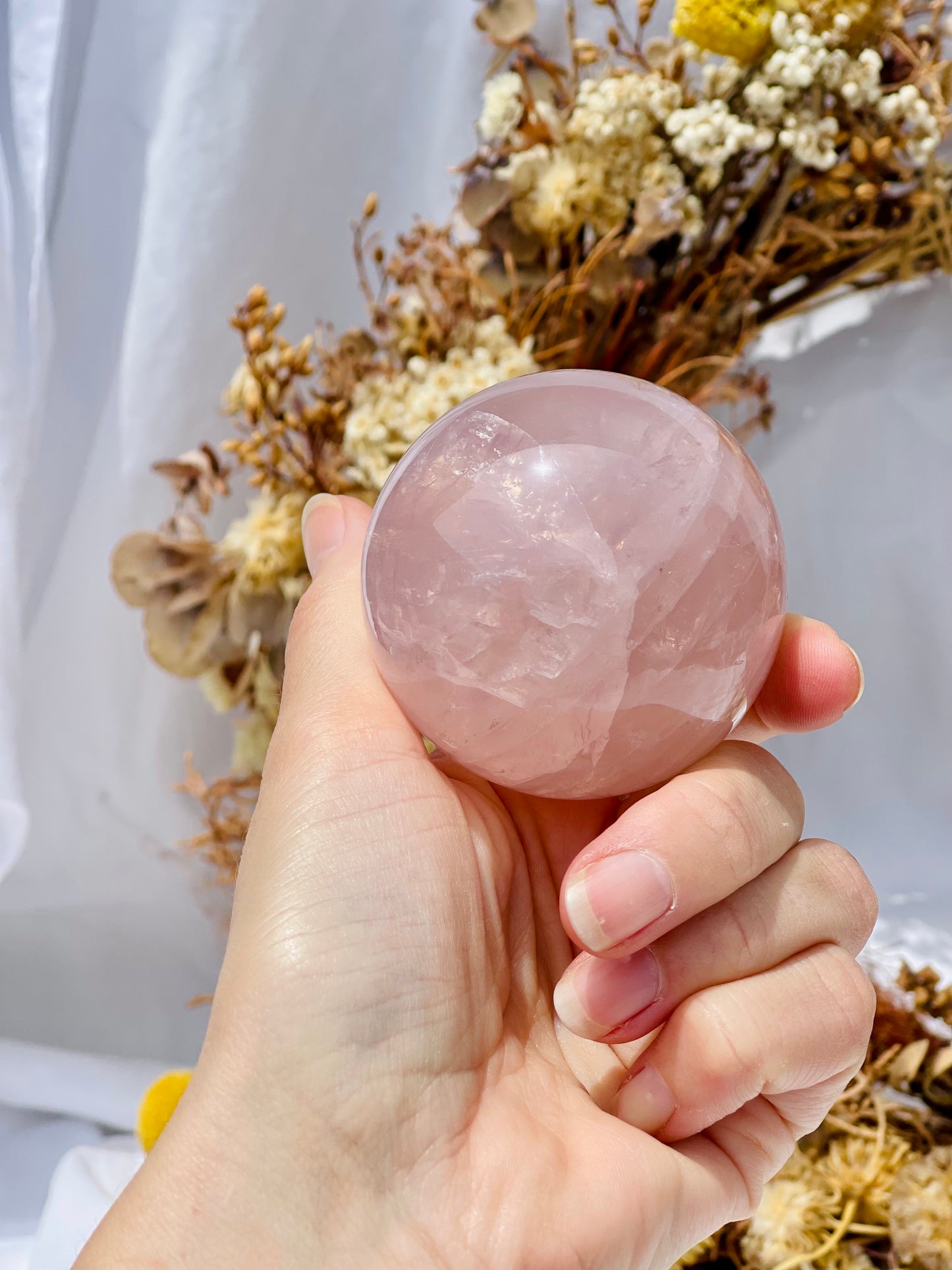 Star Rose Quartz Sphere