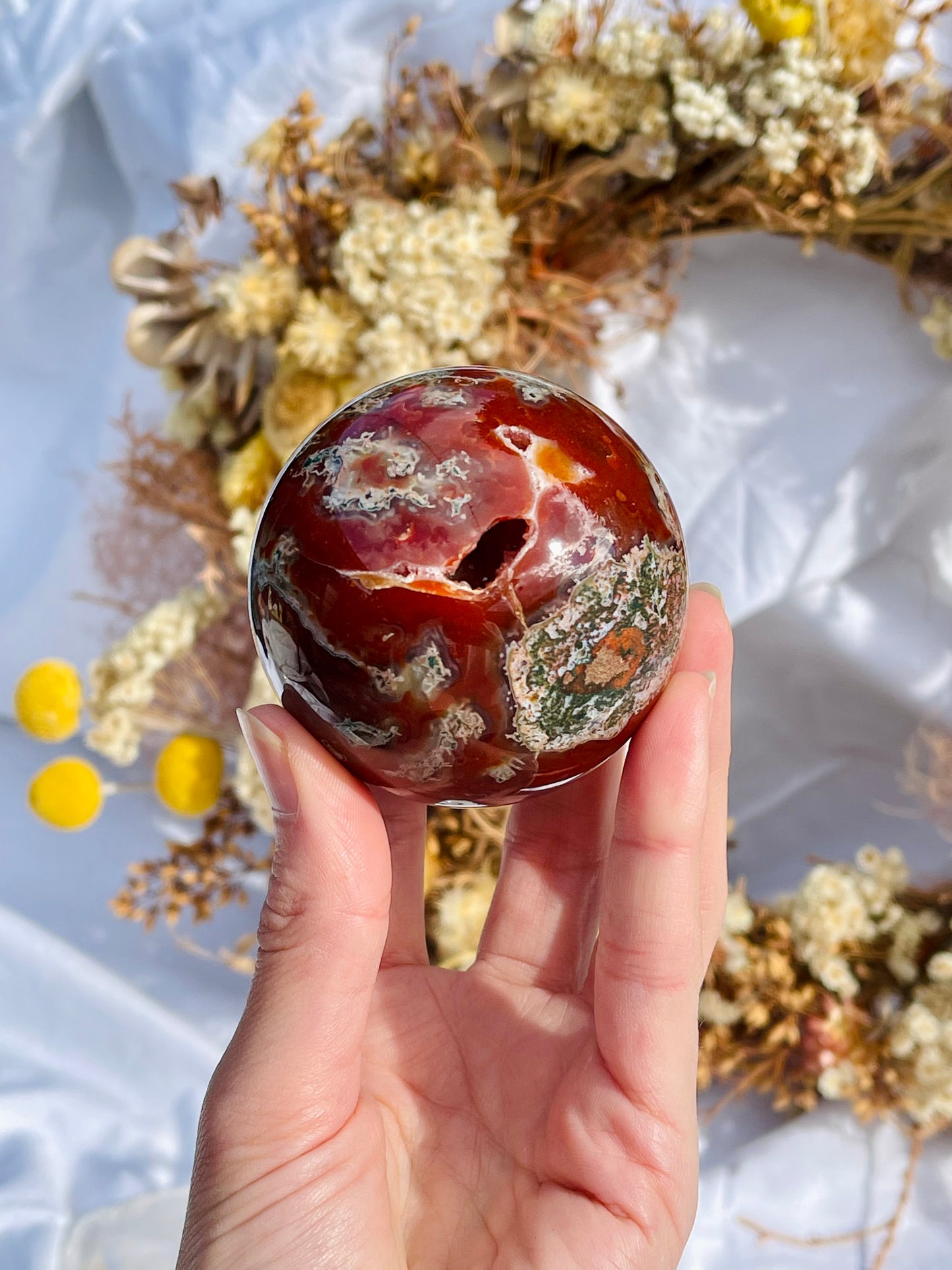 Red Moss Agate Sphere #1
