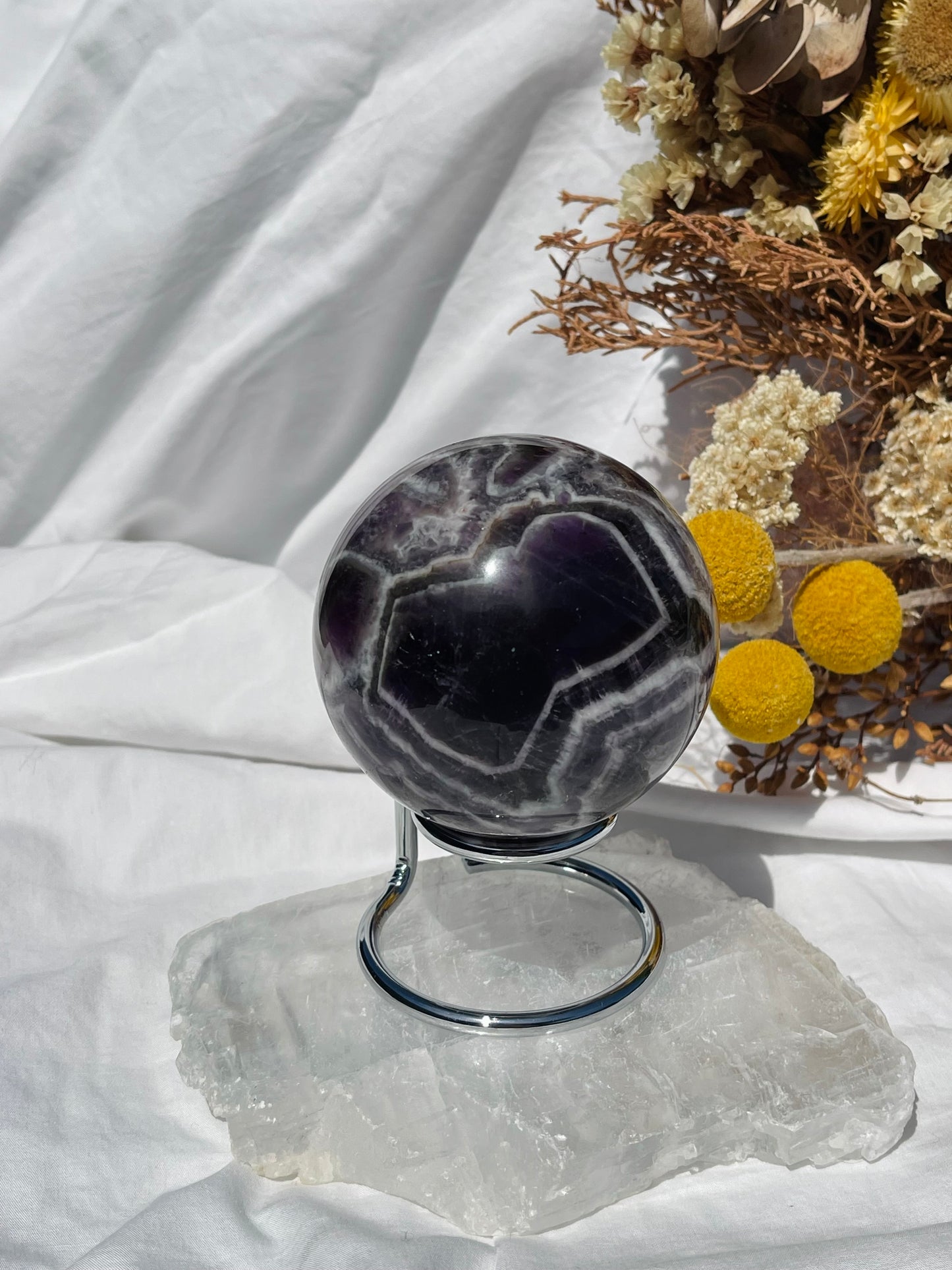 Chevron Amethyst Sphere