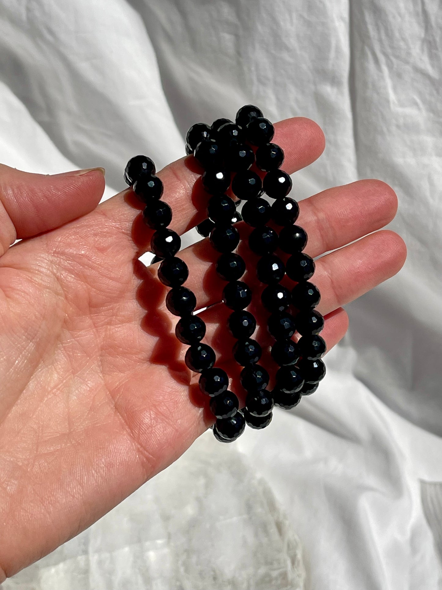Black Obsidian Facet Bracelet