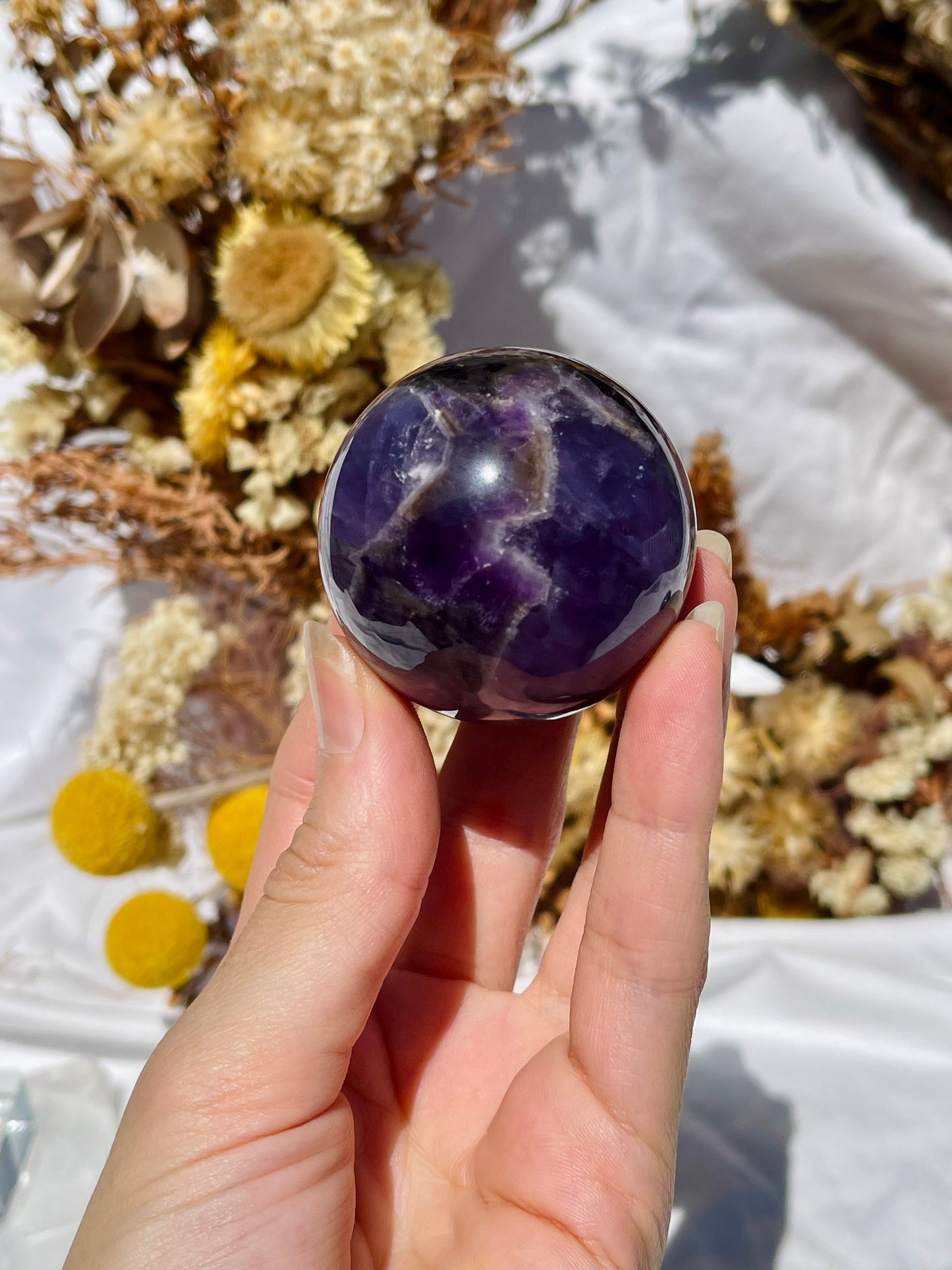 Chevron Amethyst Sphere