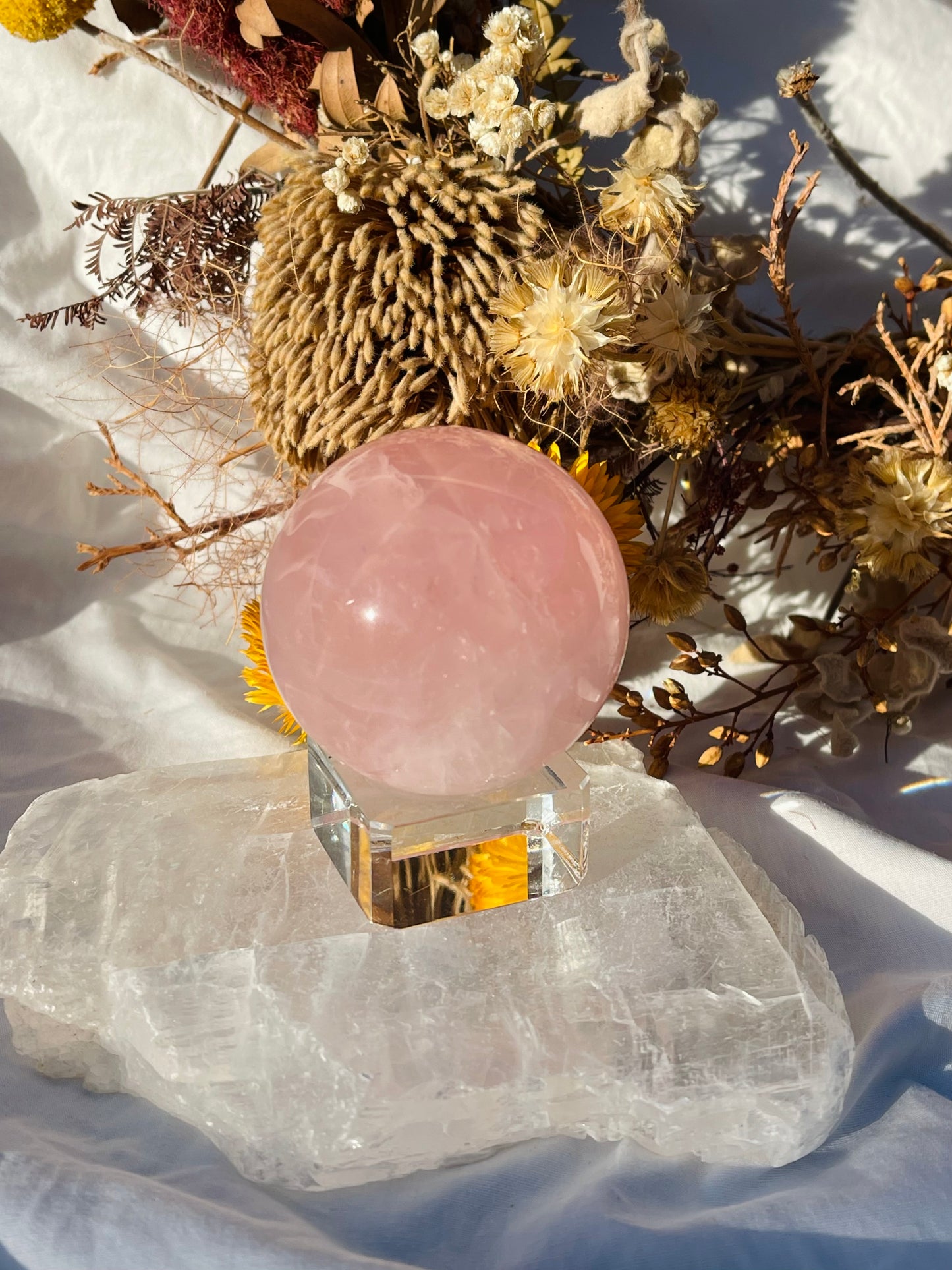 Star Rose Quartz Sphere