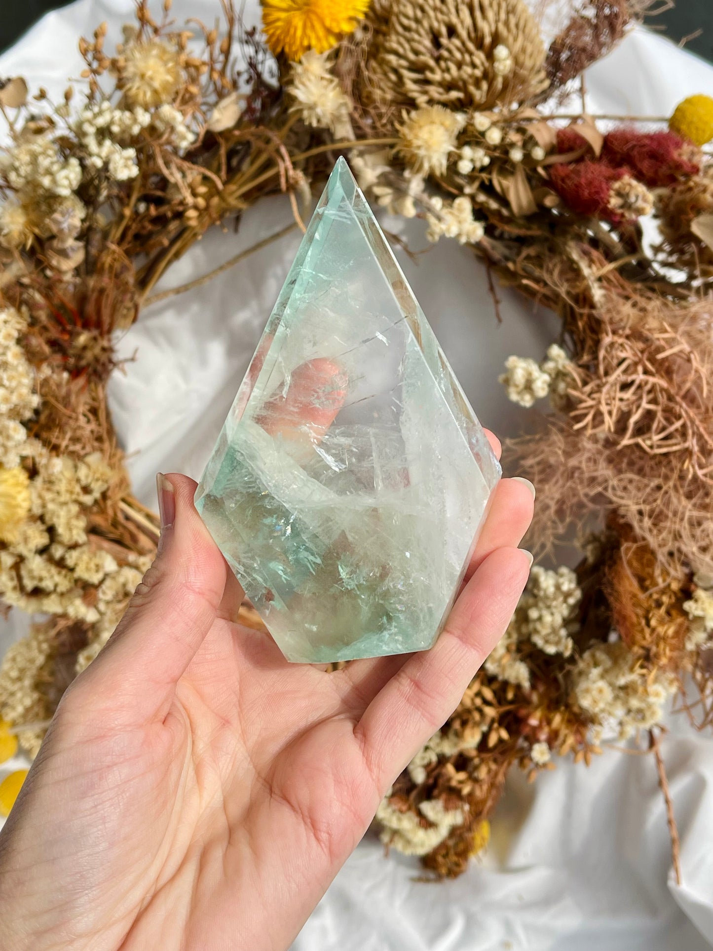 Green Fluorite Diamond Point
