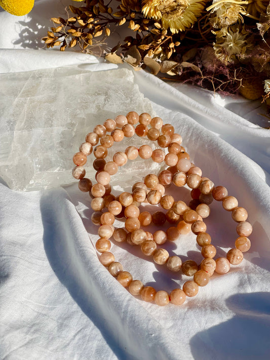 Peach Moonstone Bracelet | 8mm