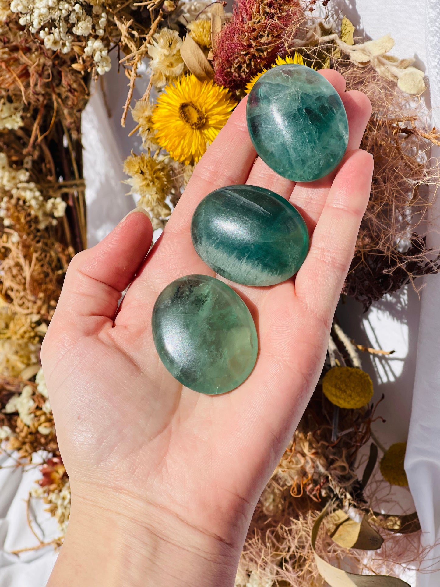 Green Fluorite Mini Palmstone