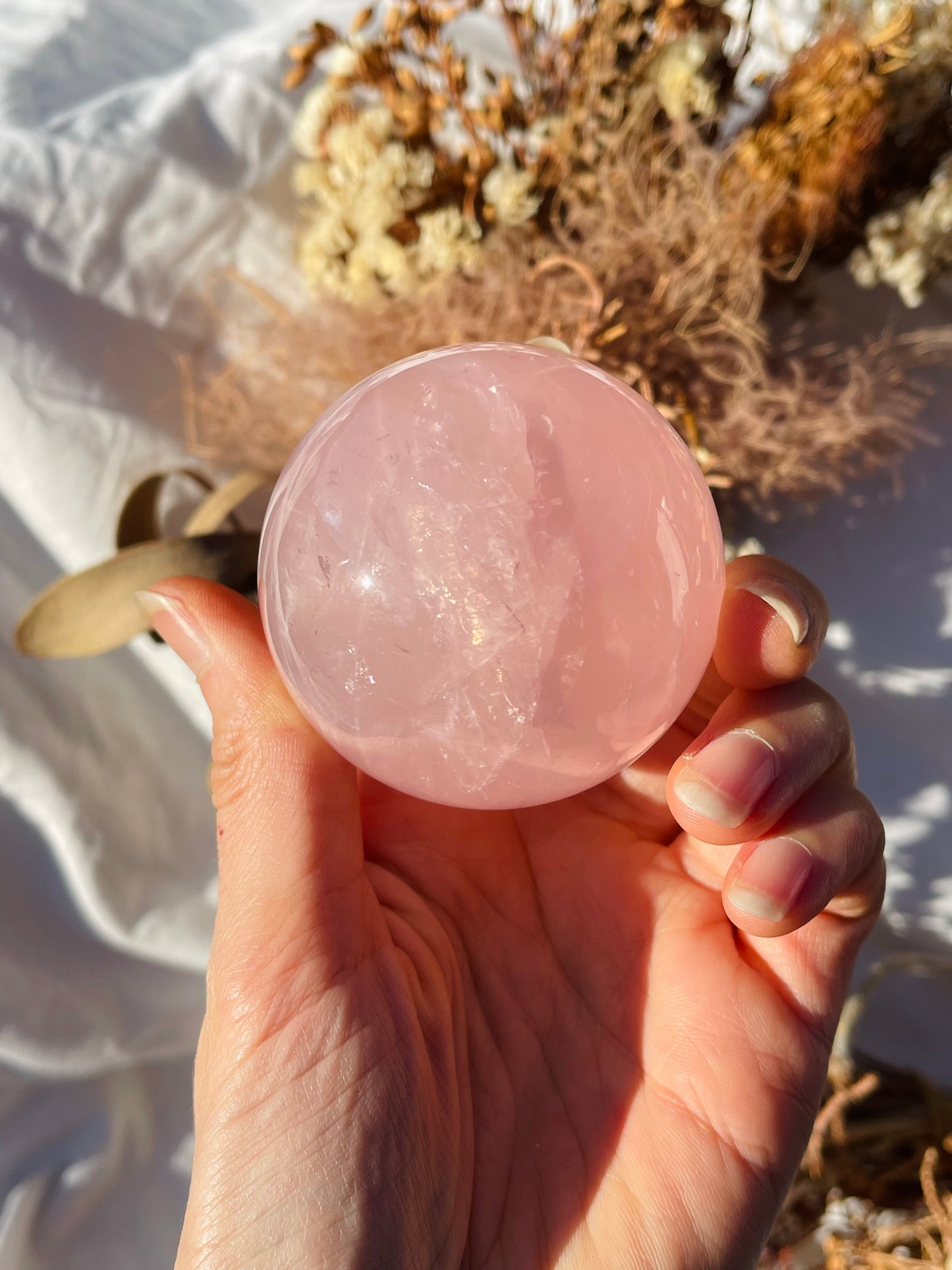 Star Rose Quartz Sphere
