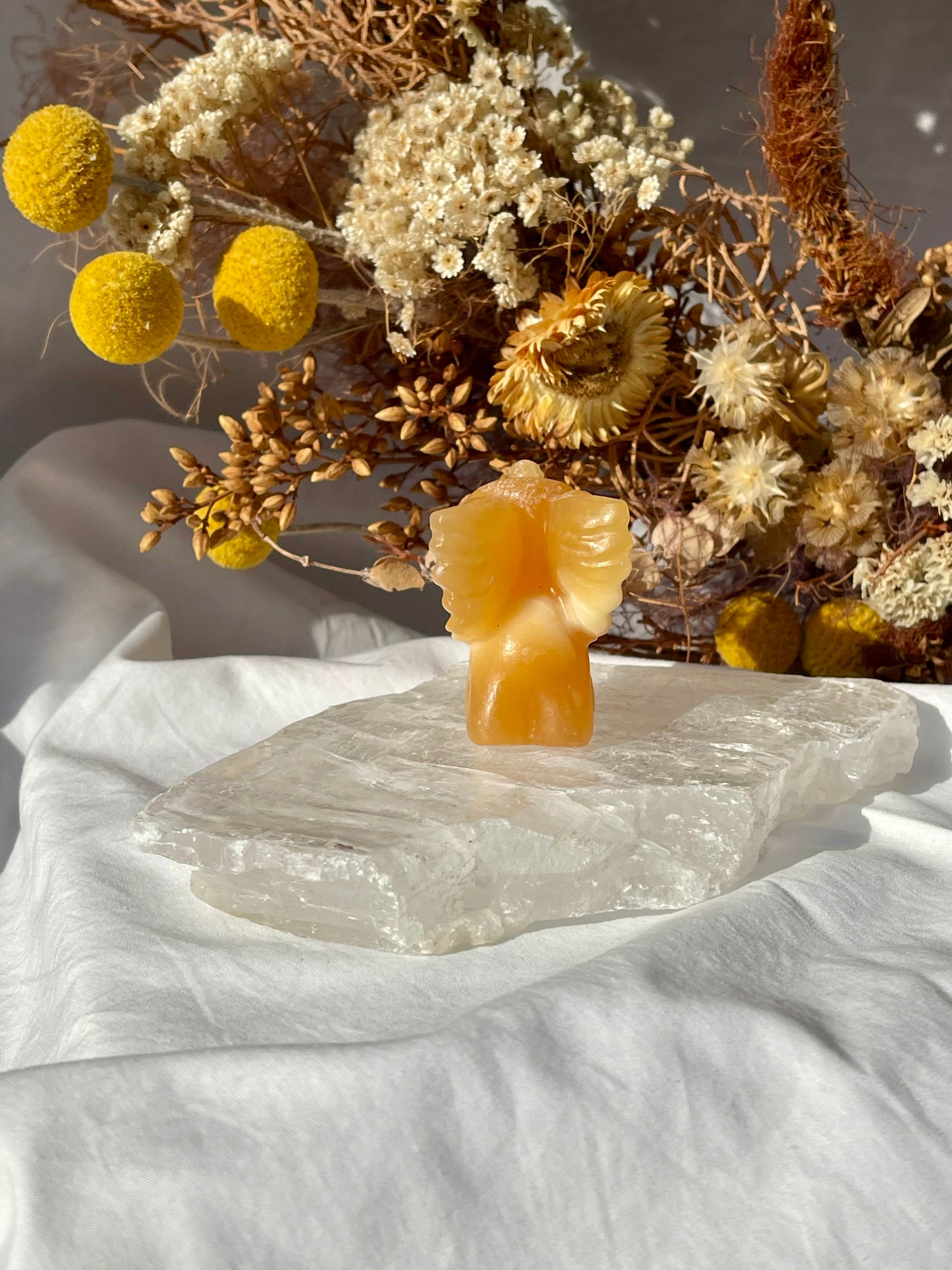 Orange Calcite Baby Elephant