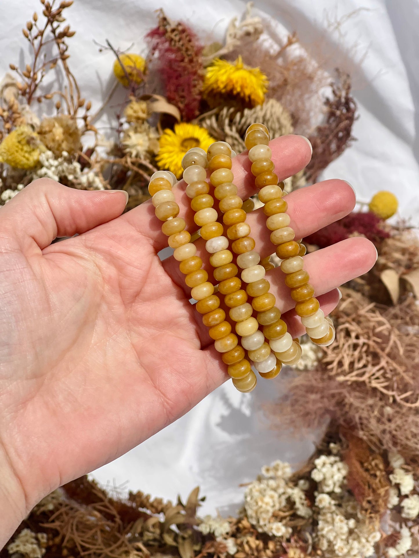 Yellow Jade Donut Bracelet