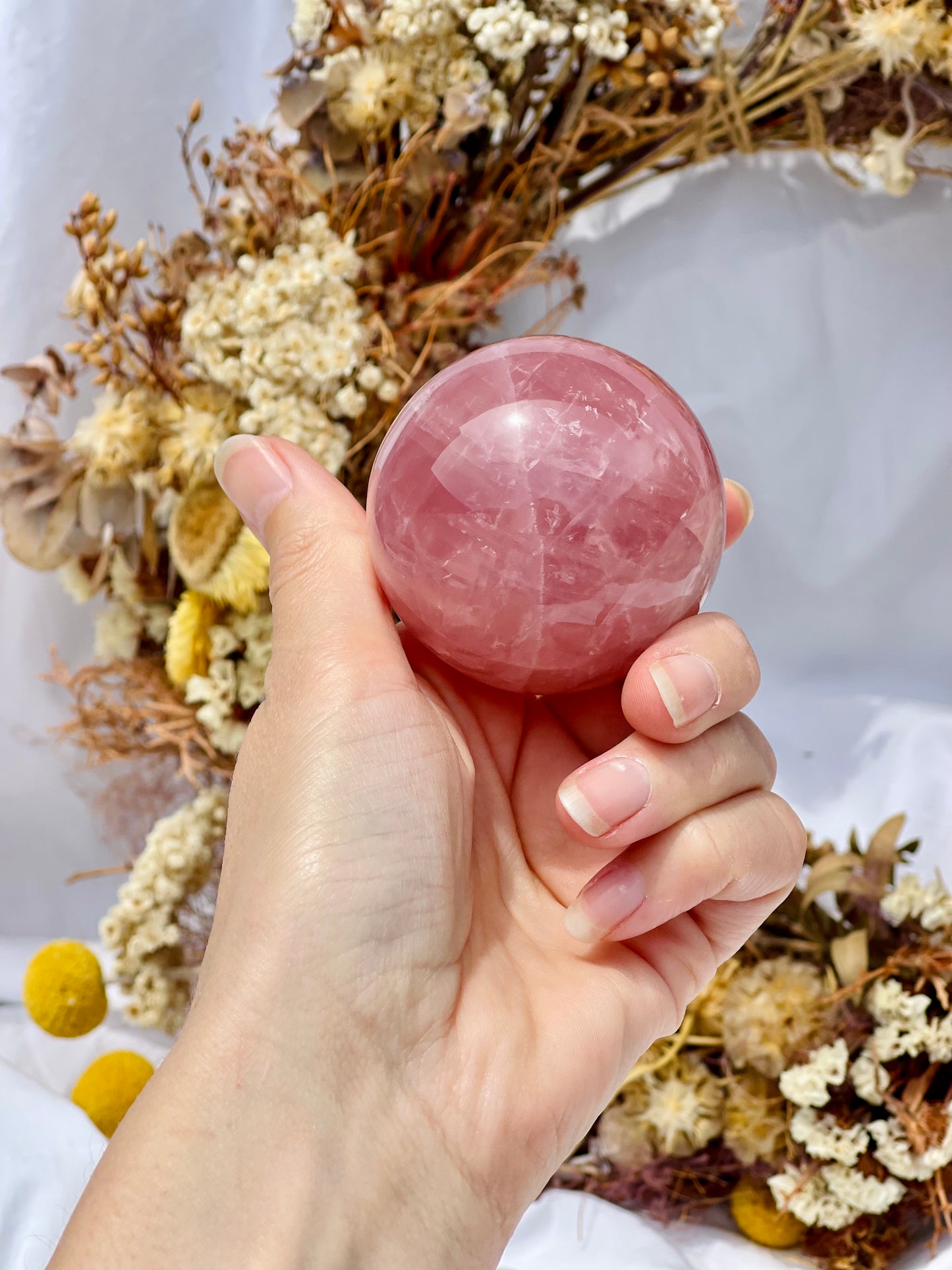 Star Rose Quartz Sphere