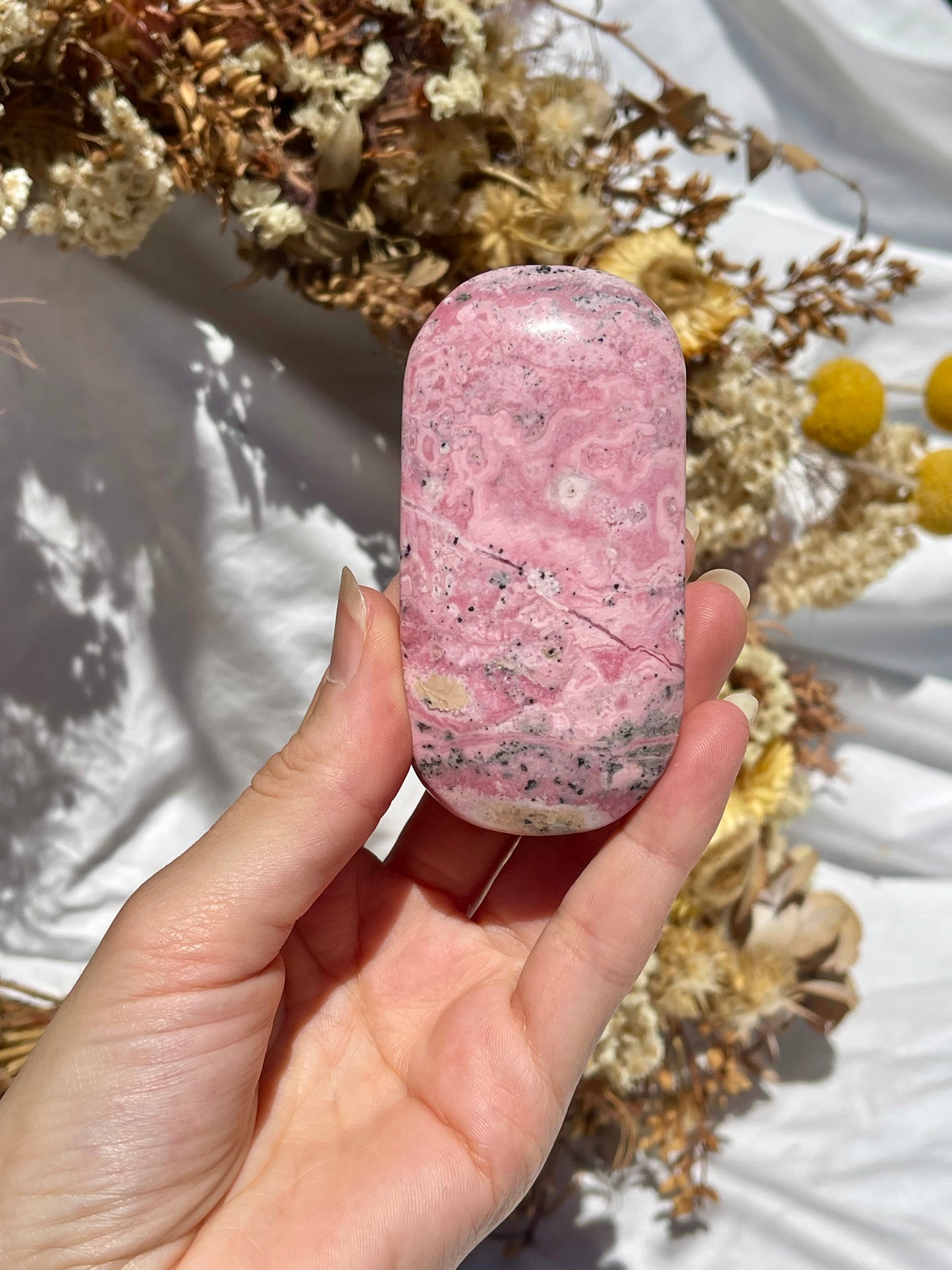 Peruvian Rhodonite Palm Stone #3