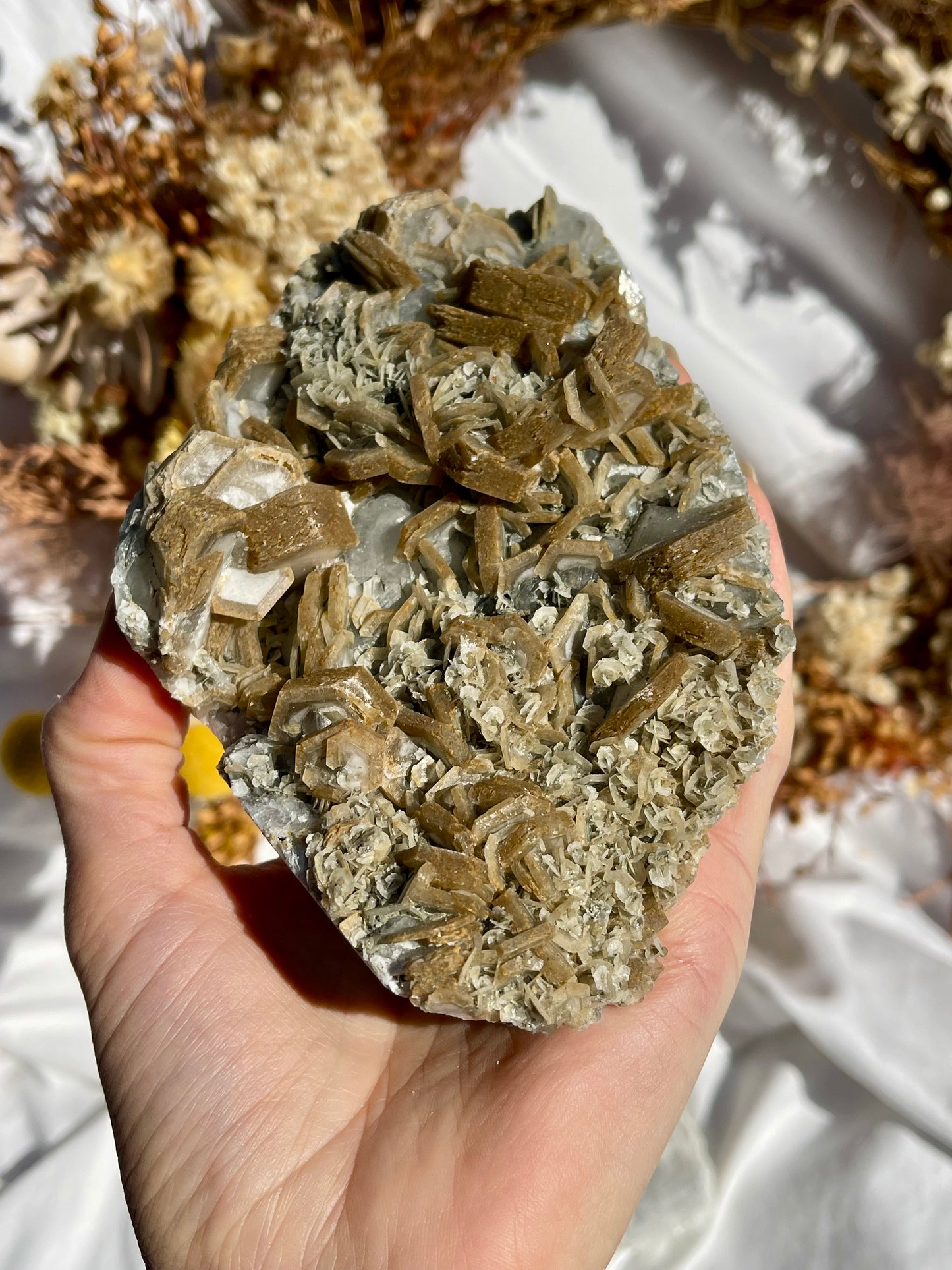 Blue & Yellow Poker Chip Calcite Specimen