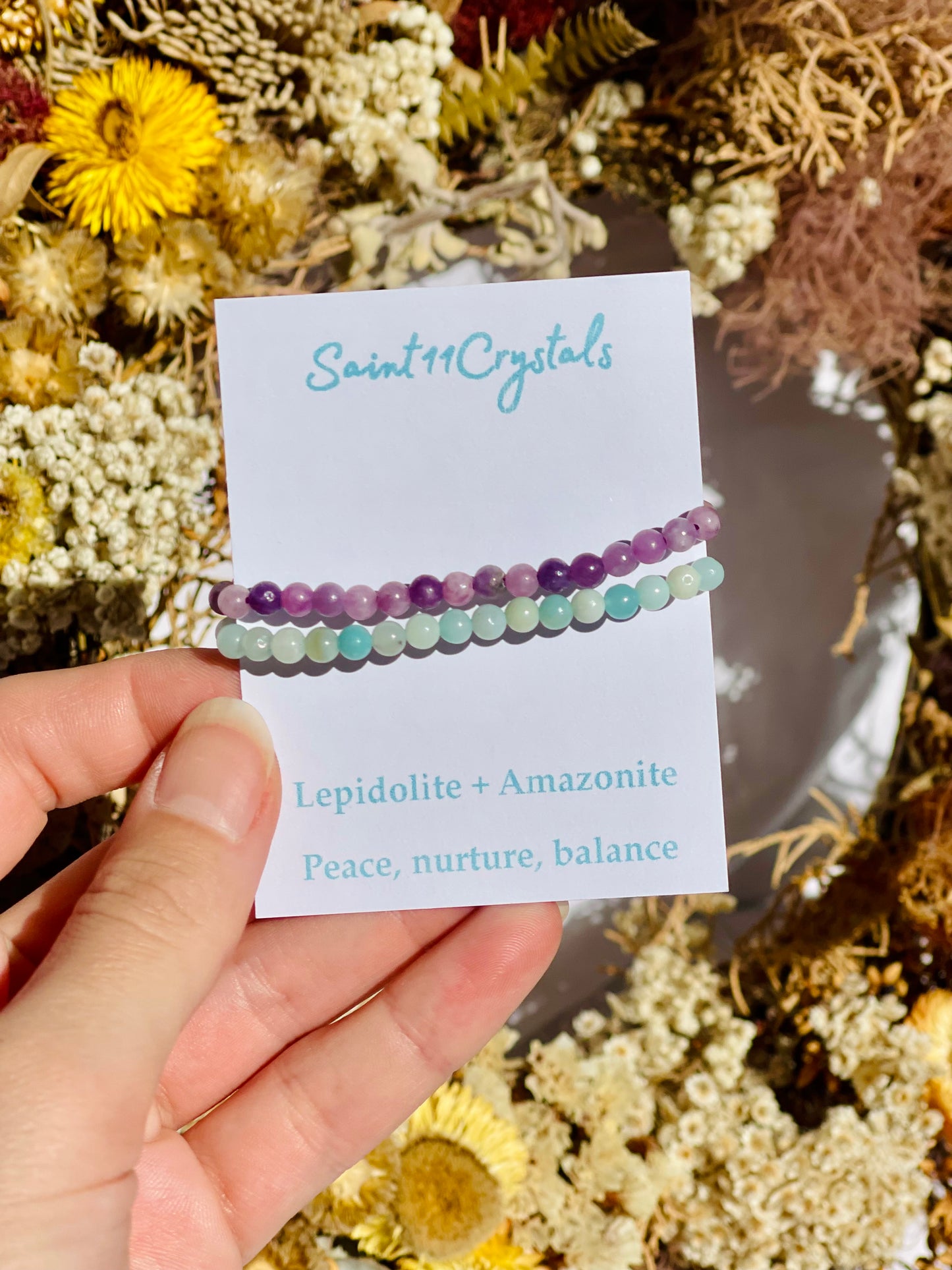 Kids Bracelet Set | Lepidolite & Amazonite