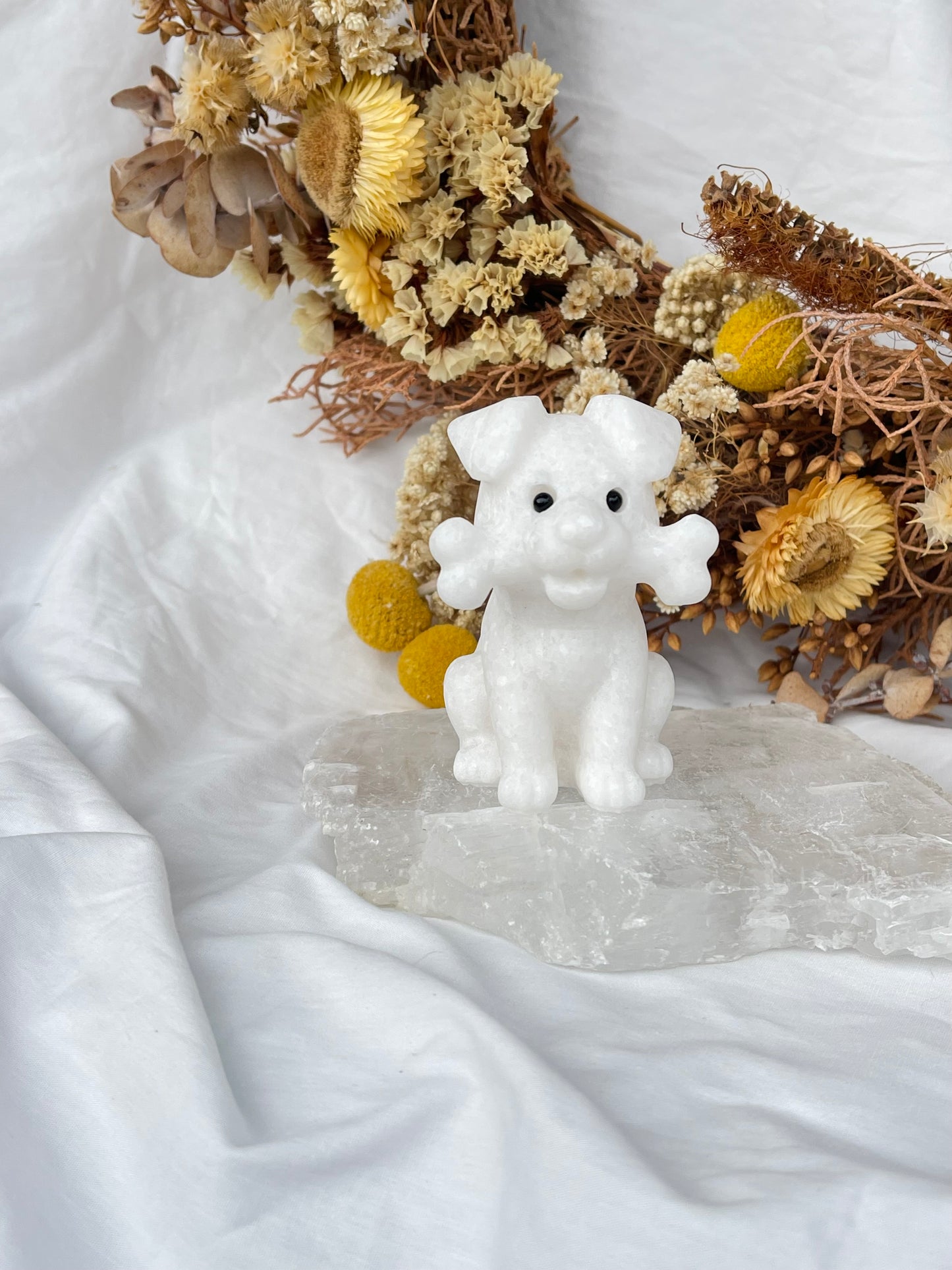 White Jade Dog With Bone