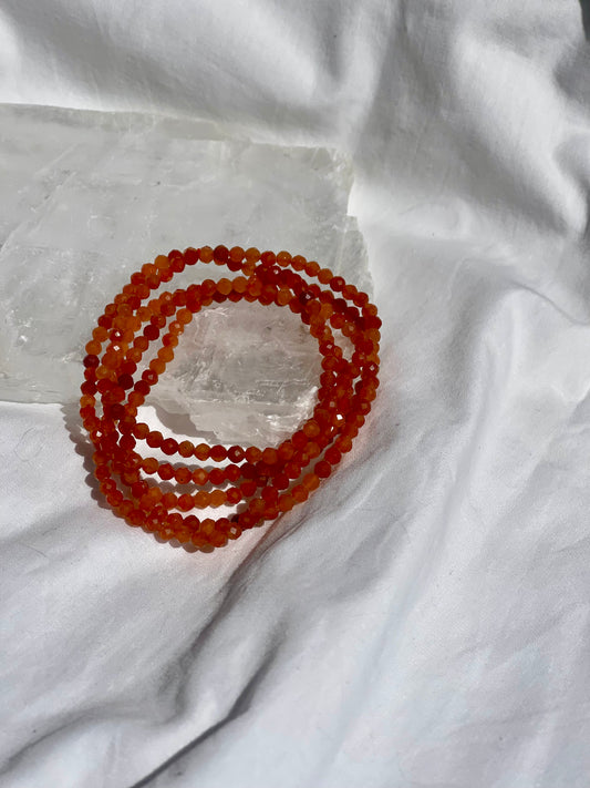 Orange Aventurine Facet Bracelet |4mm
