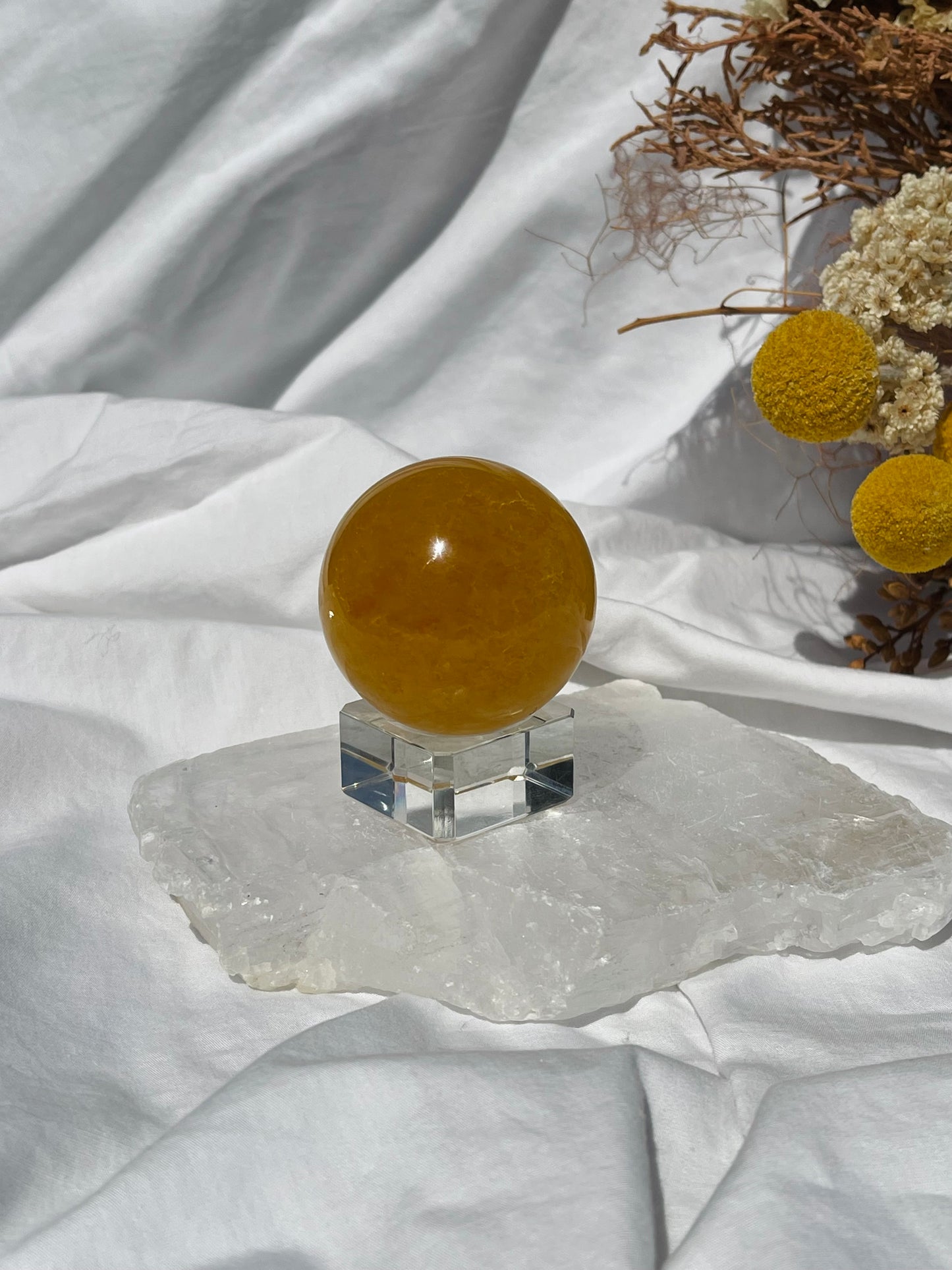 Yellow Fluorite Sphere