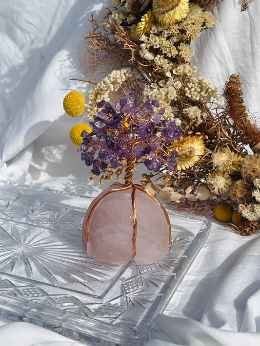 Amethyst | Rose Quartz Tree #1