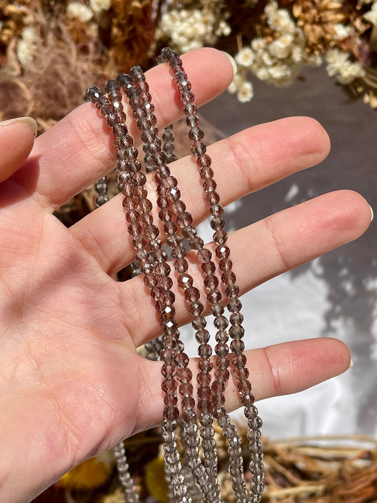 Smokey Quartz Facet Wrap Bracelet | Necklace