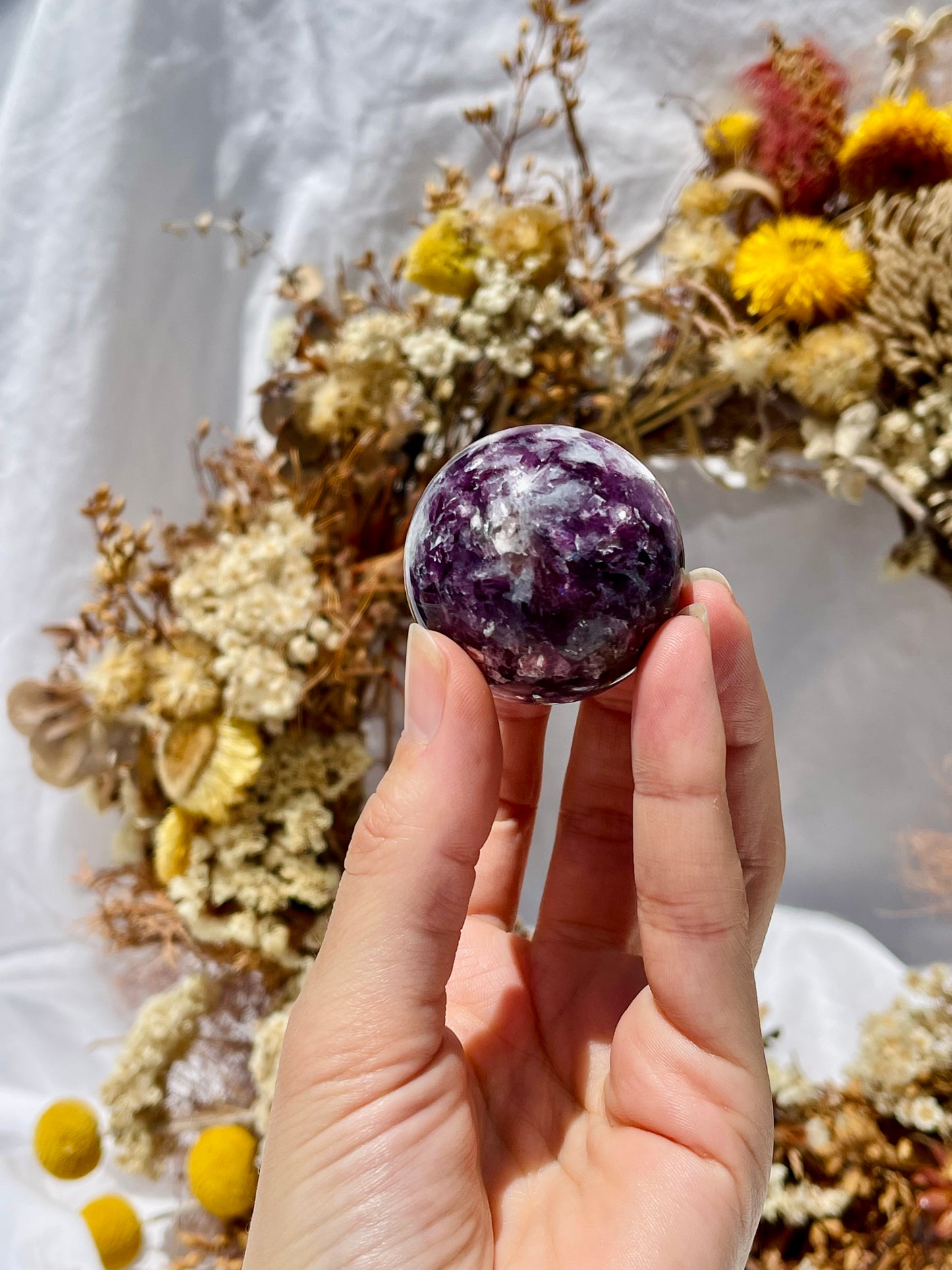 Gem Lepidolite Sphere #2