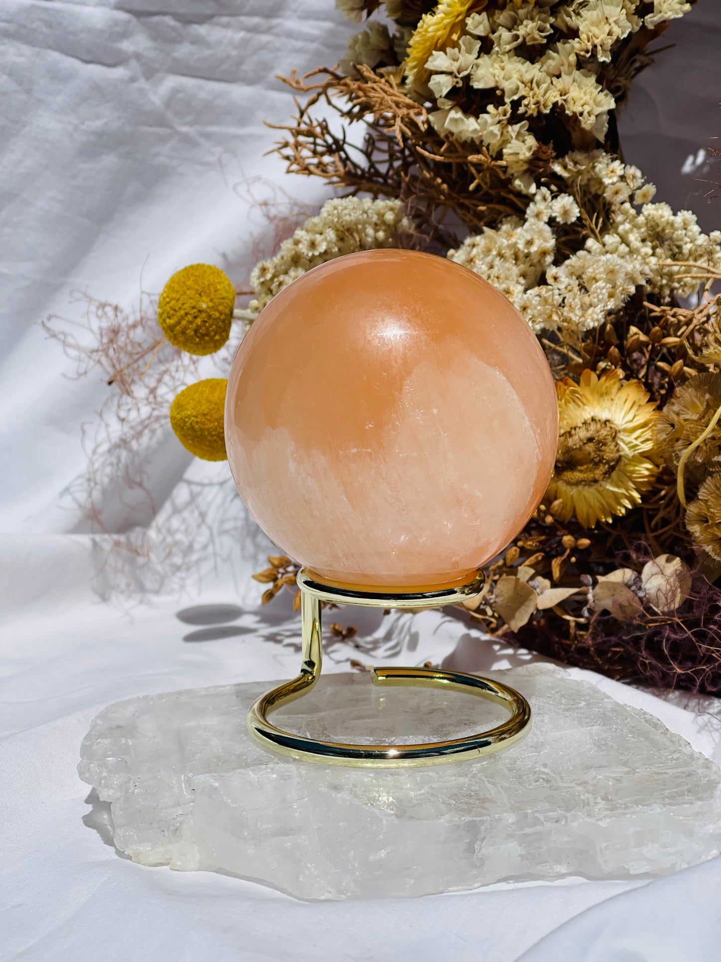 Orange Selenite Sphere