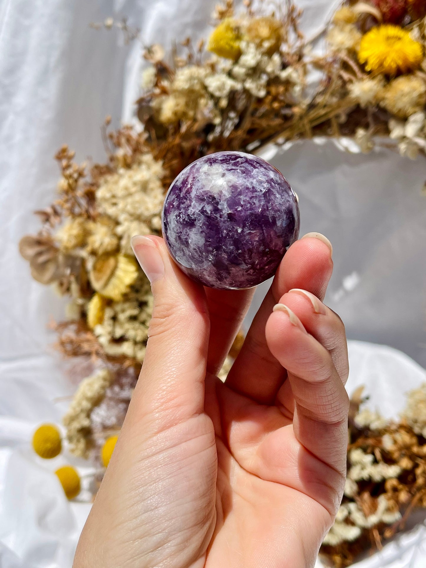 Gem Lepidolite Sphere #1